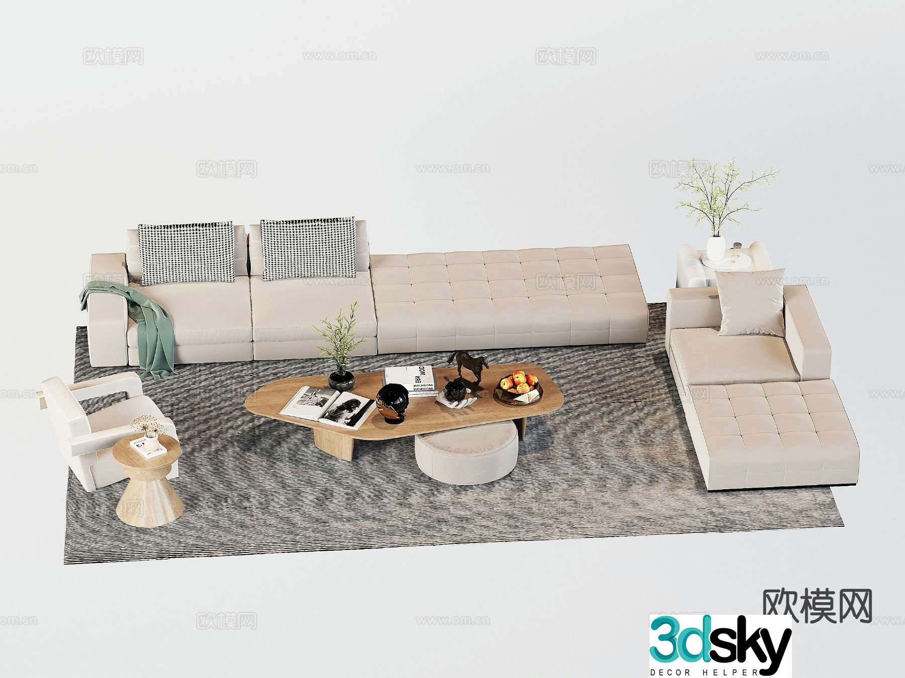 Modern sectional sofa 3d model