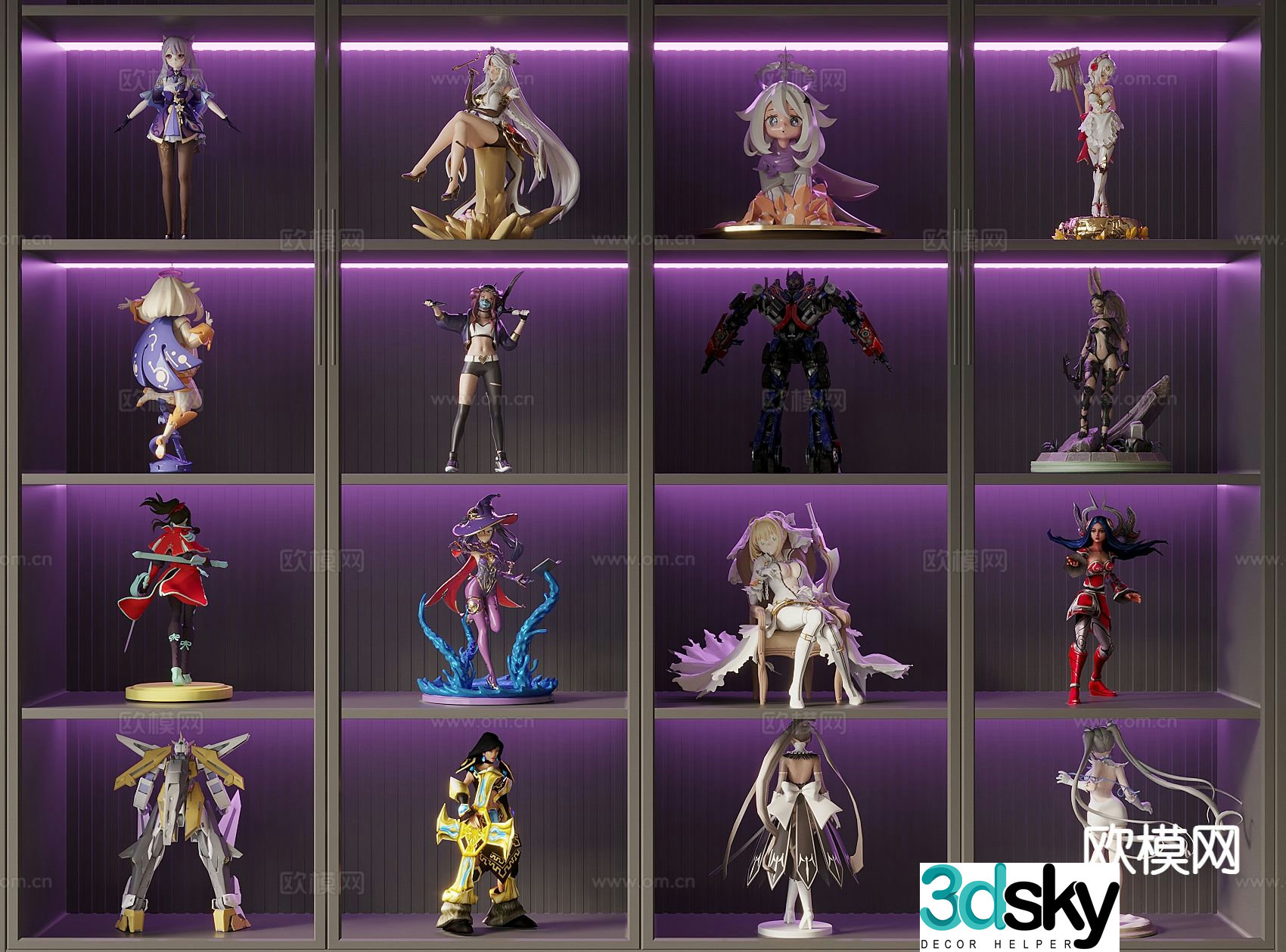 Anime ornaments trendy toys cartoon dolls 3D models