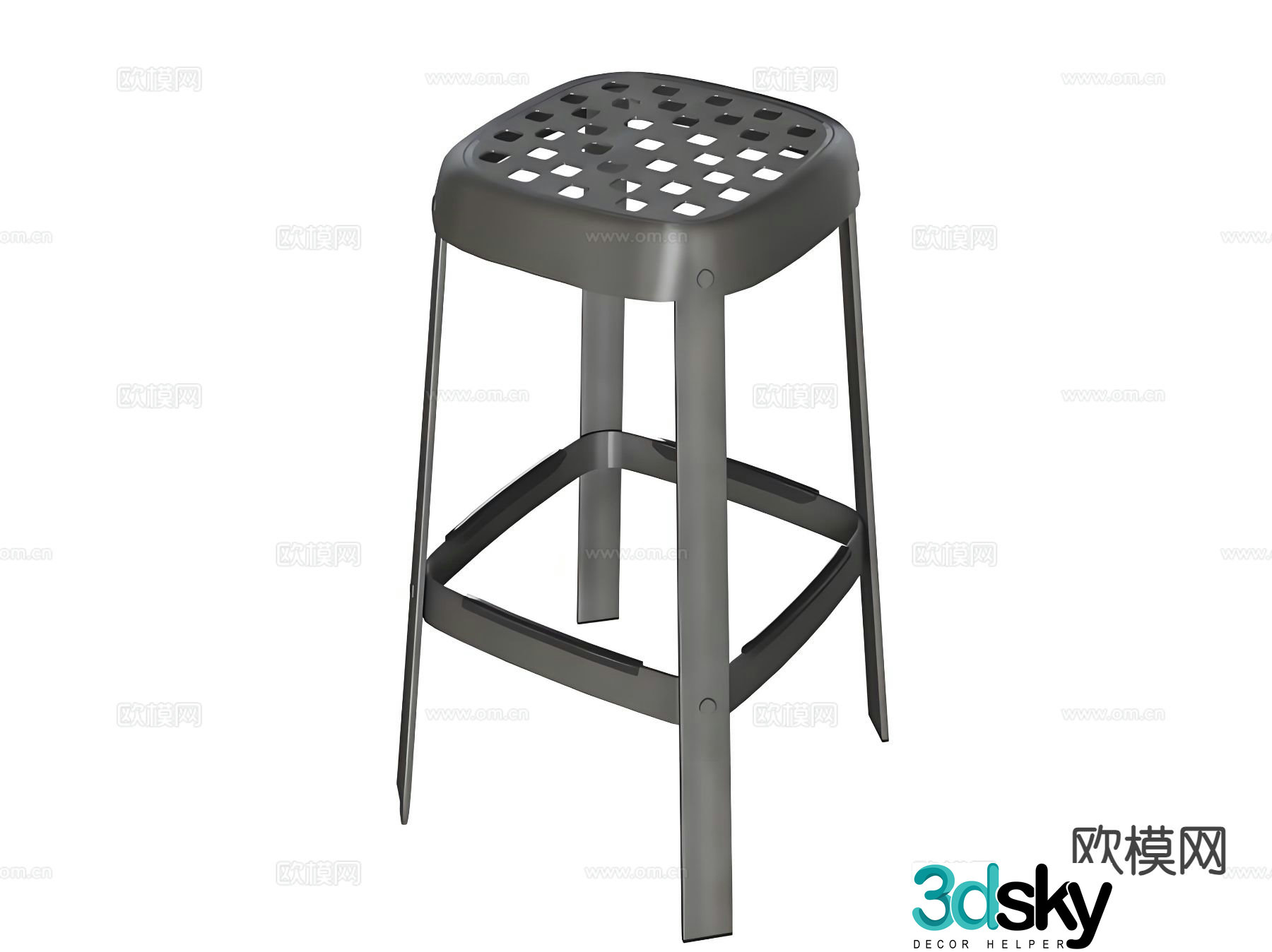 Industrial style bar stool bar stool high stool 3d model