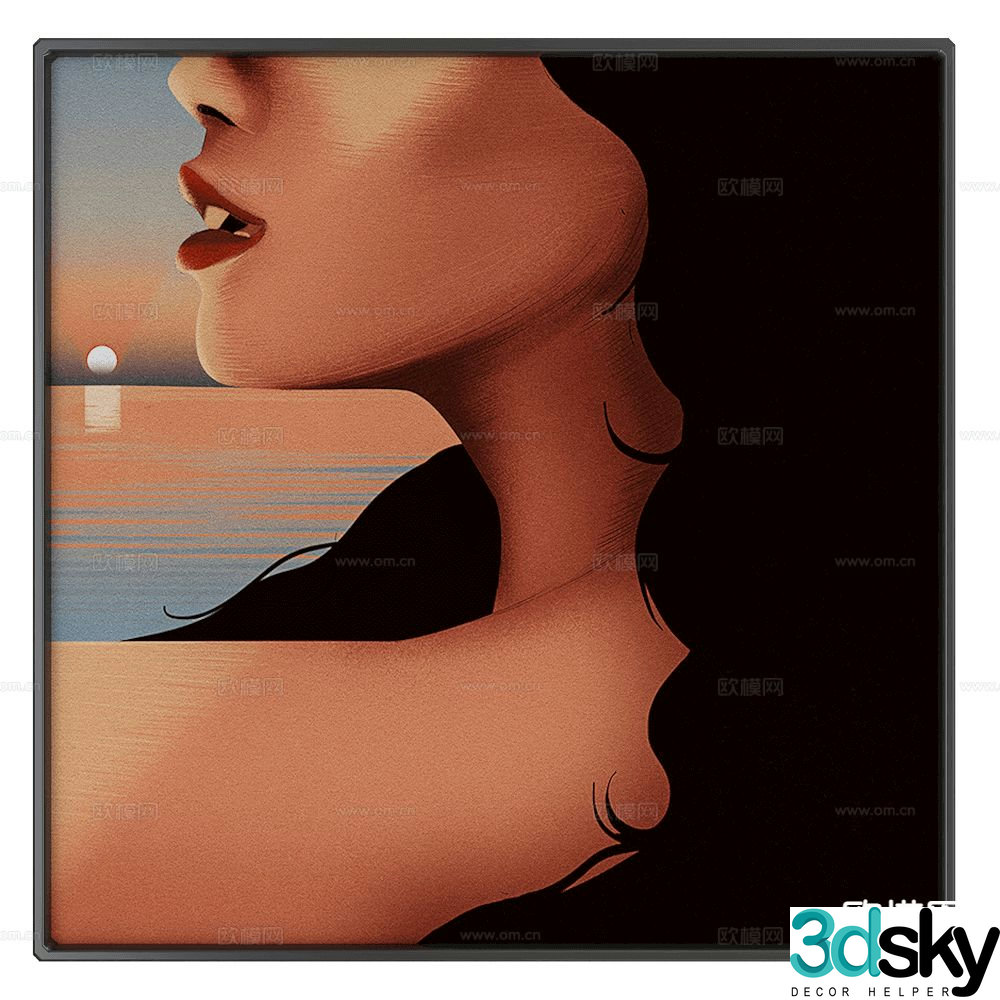 NC Design art hanging painting figure painting decorative painting 3d model