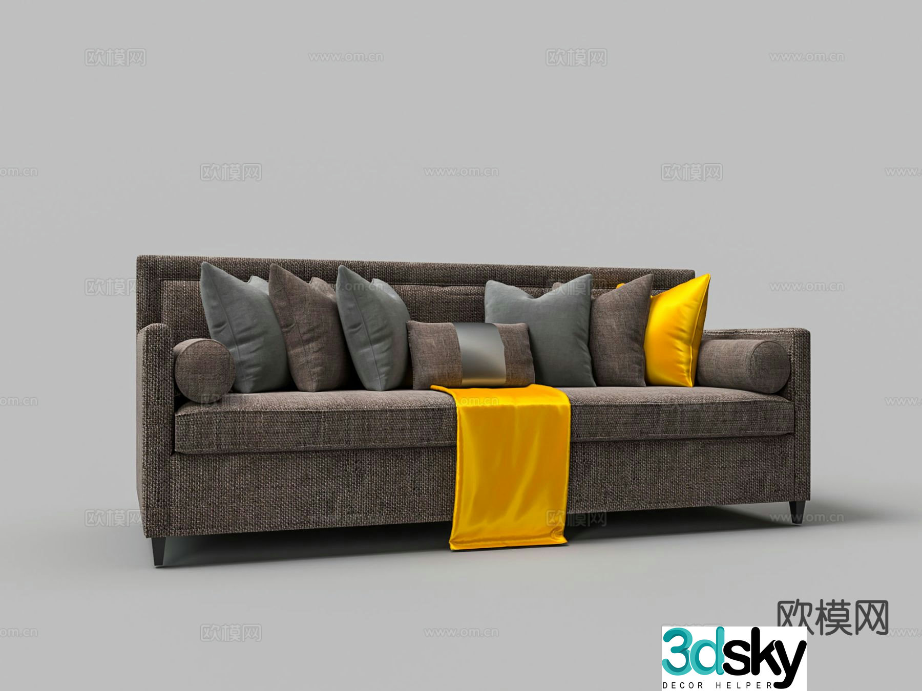 Double sofa upholstered sofa 3d model