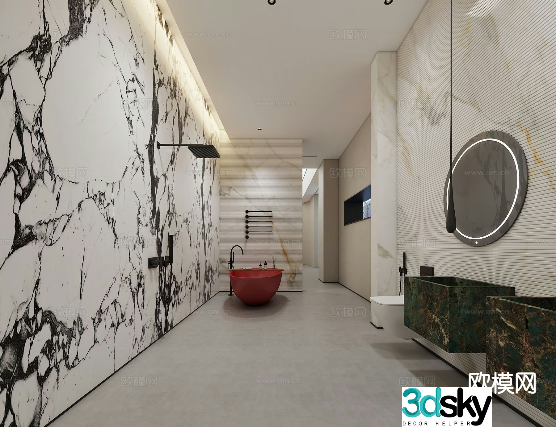 Modern bathroom bathroom toilet 3d model