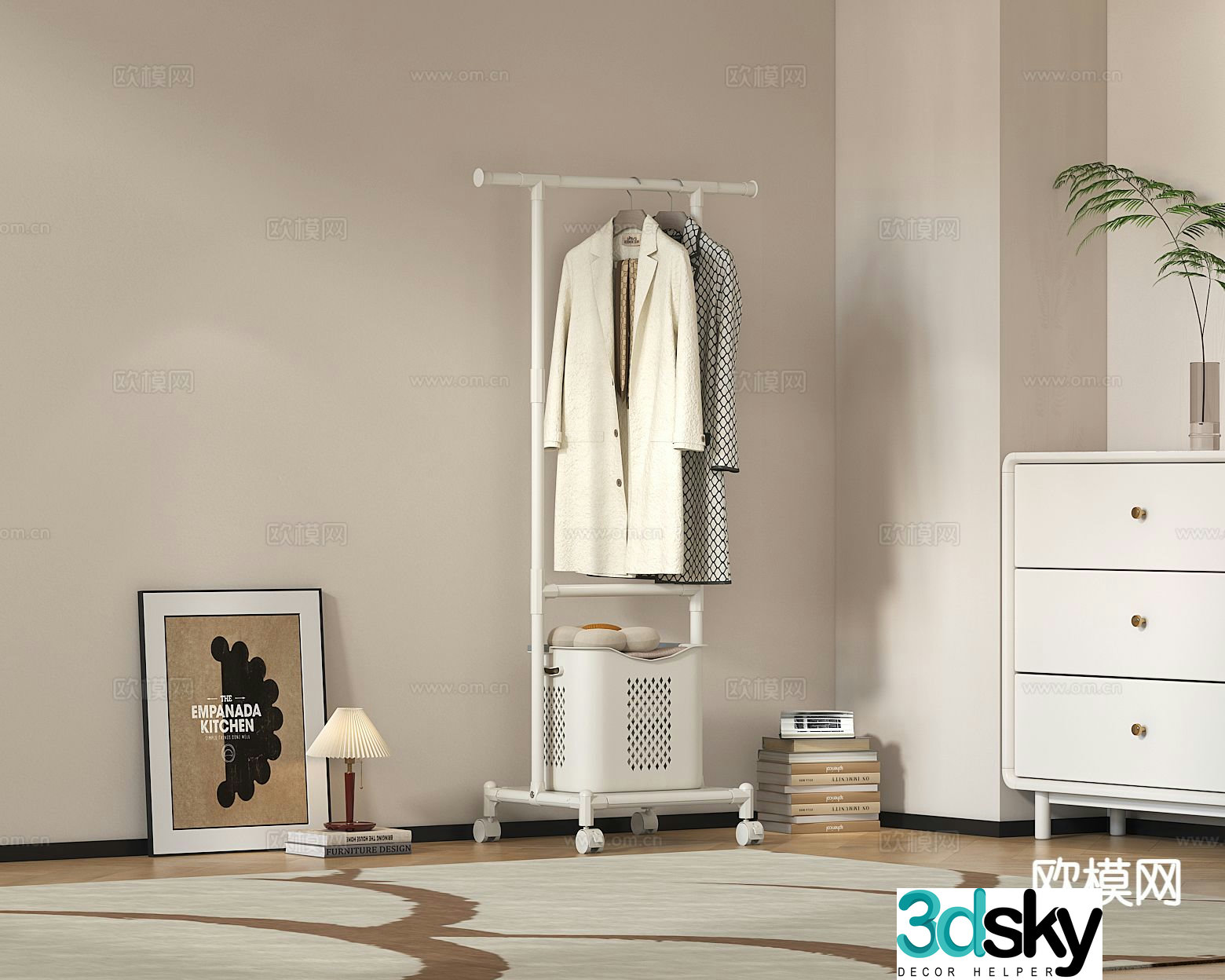 Modern coat rack coat rack 3d model