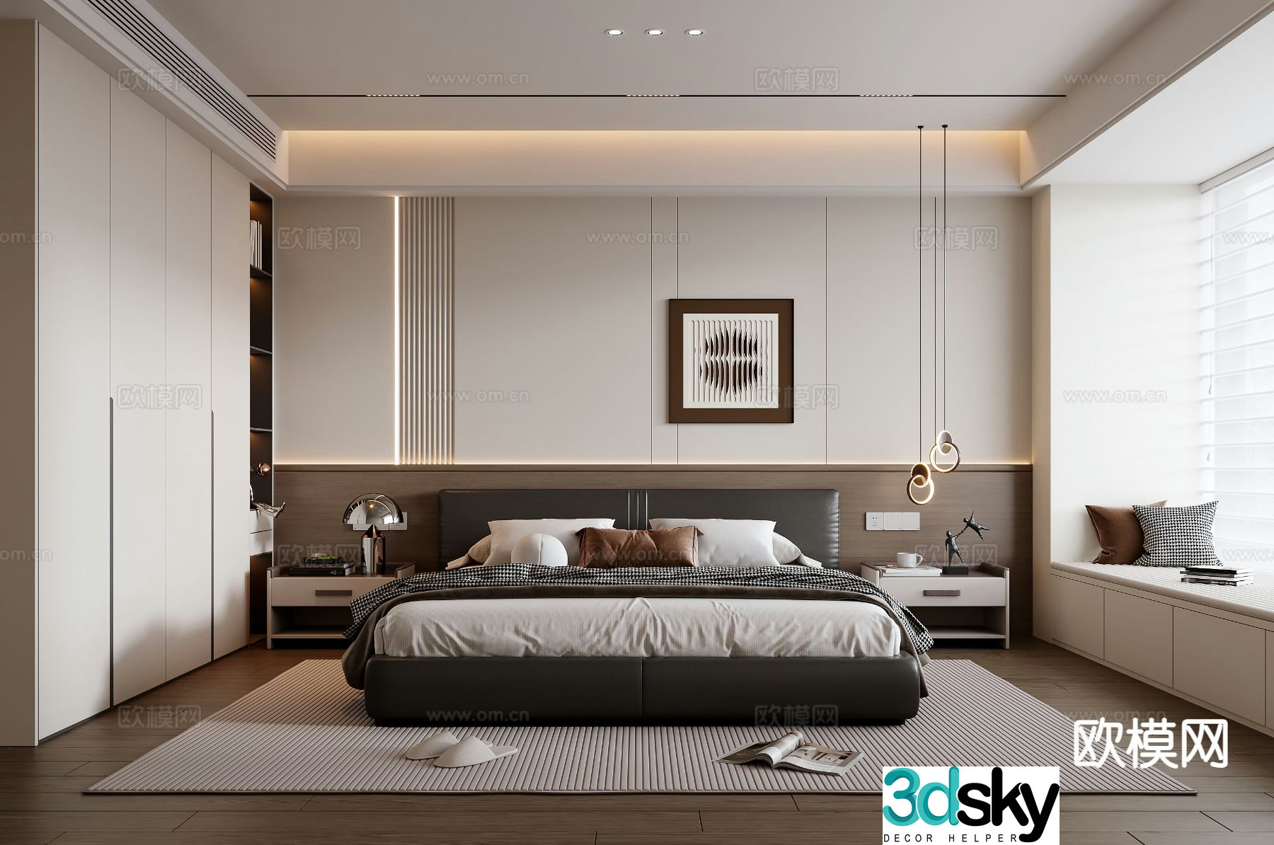 Italian style bedroom master bedroom 3d model
