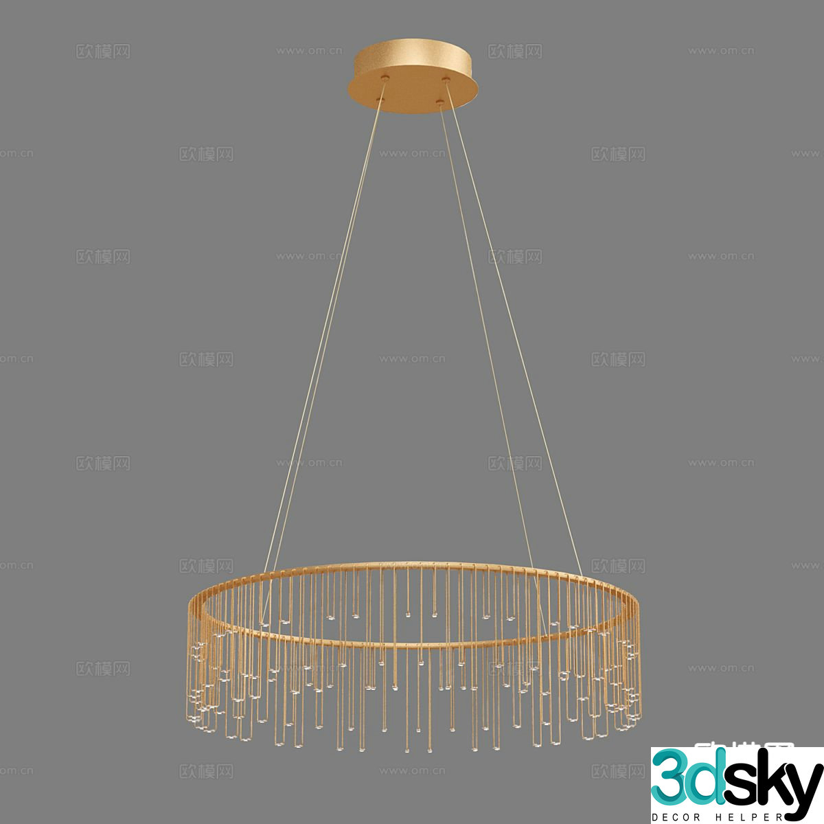 Light luxury chandelier hall chandelier 3d model