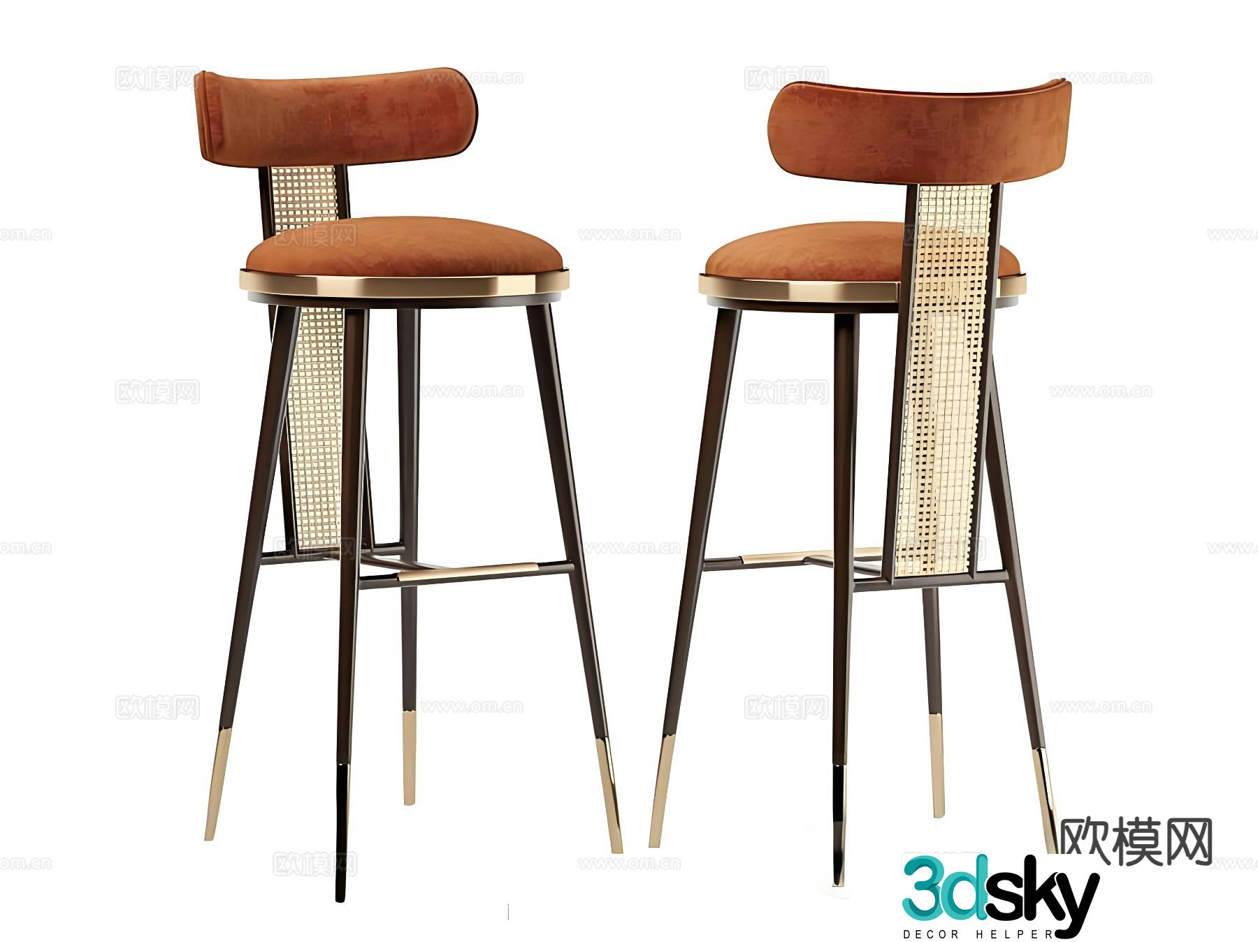 Medieval style bar stool bar chair bar chair 3d model