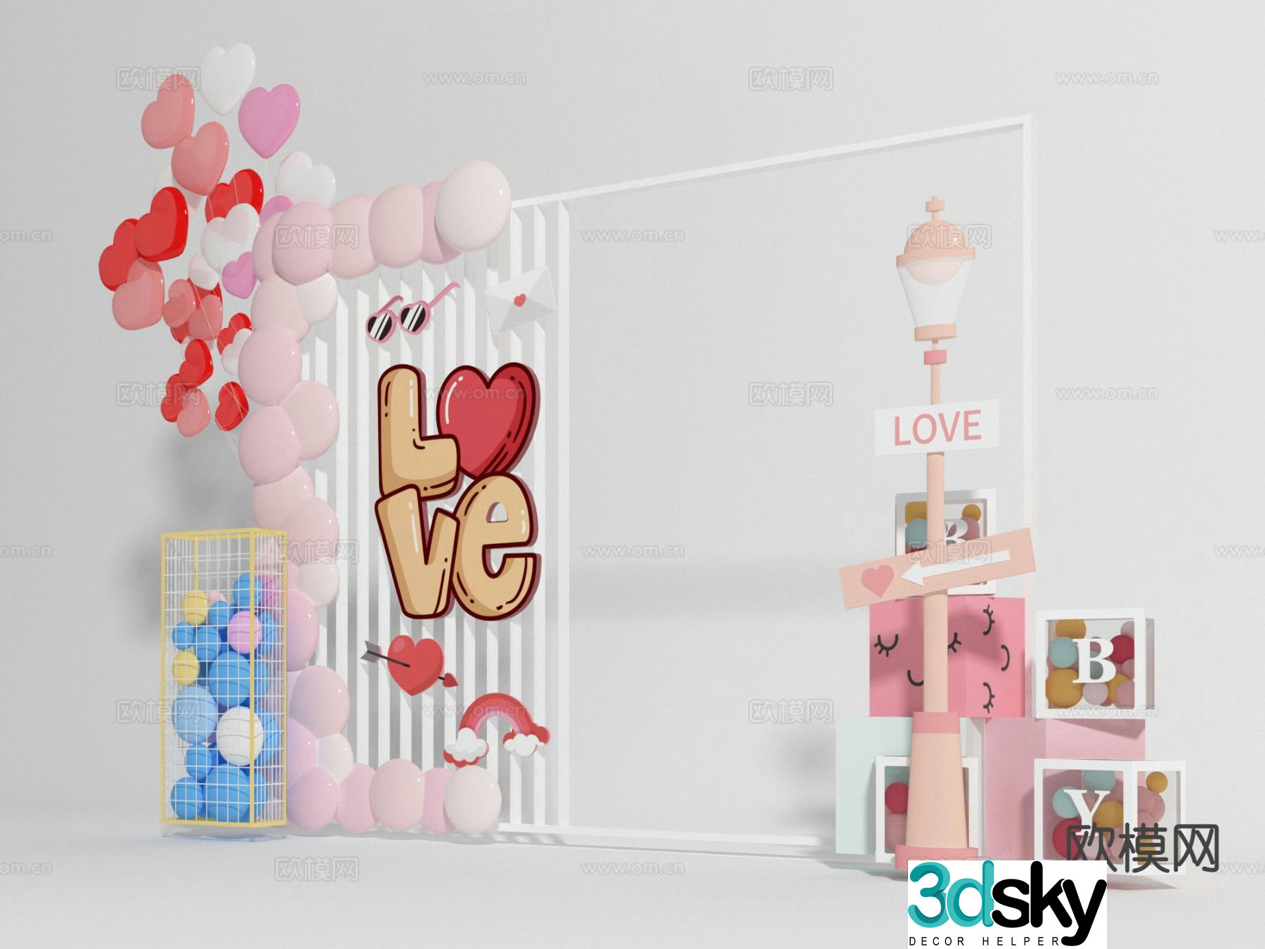 Valentine’s Day Merchant Presentation 3D Model