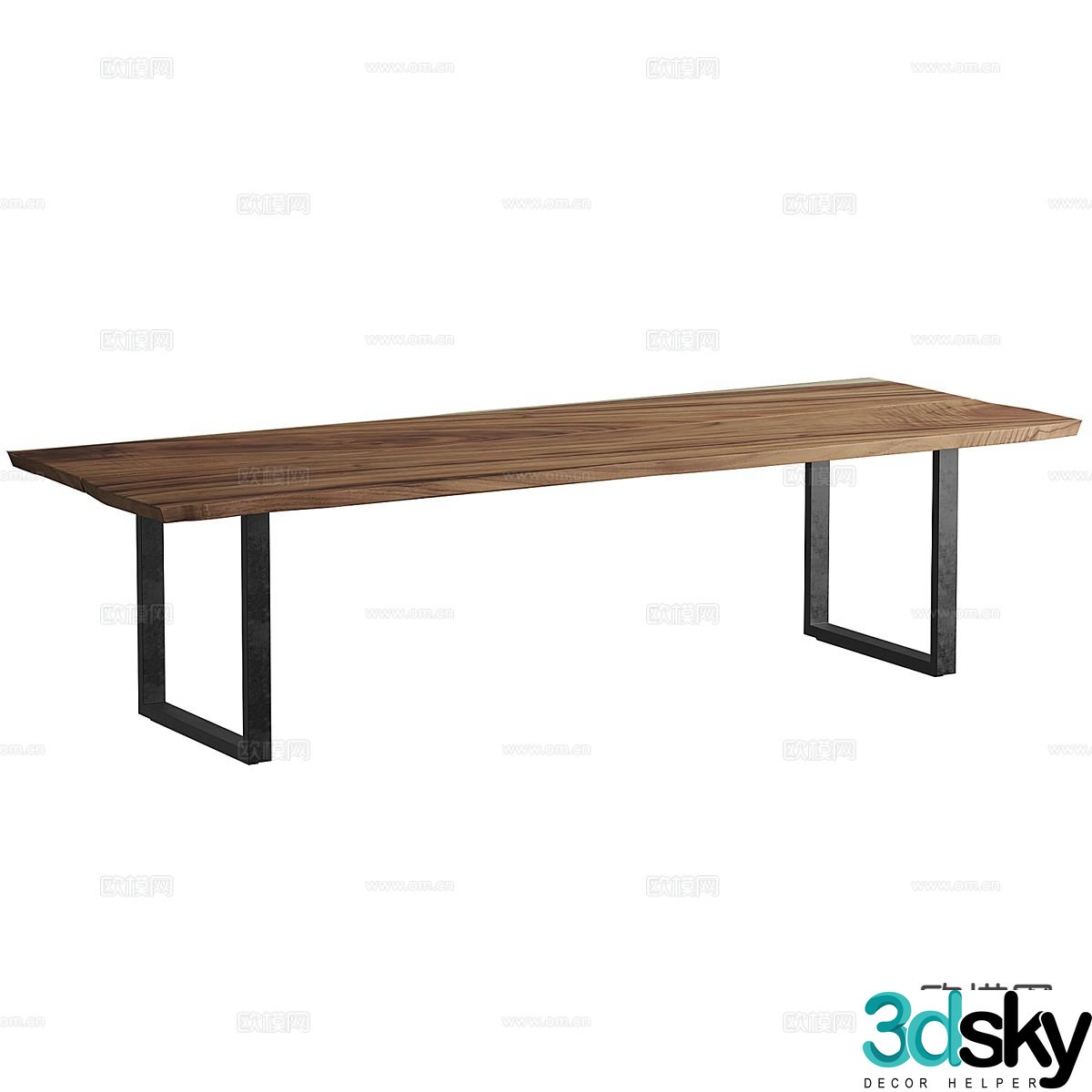3D model of log style dining table