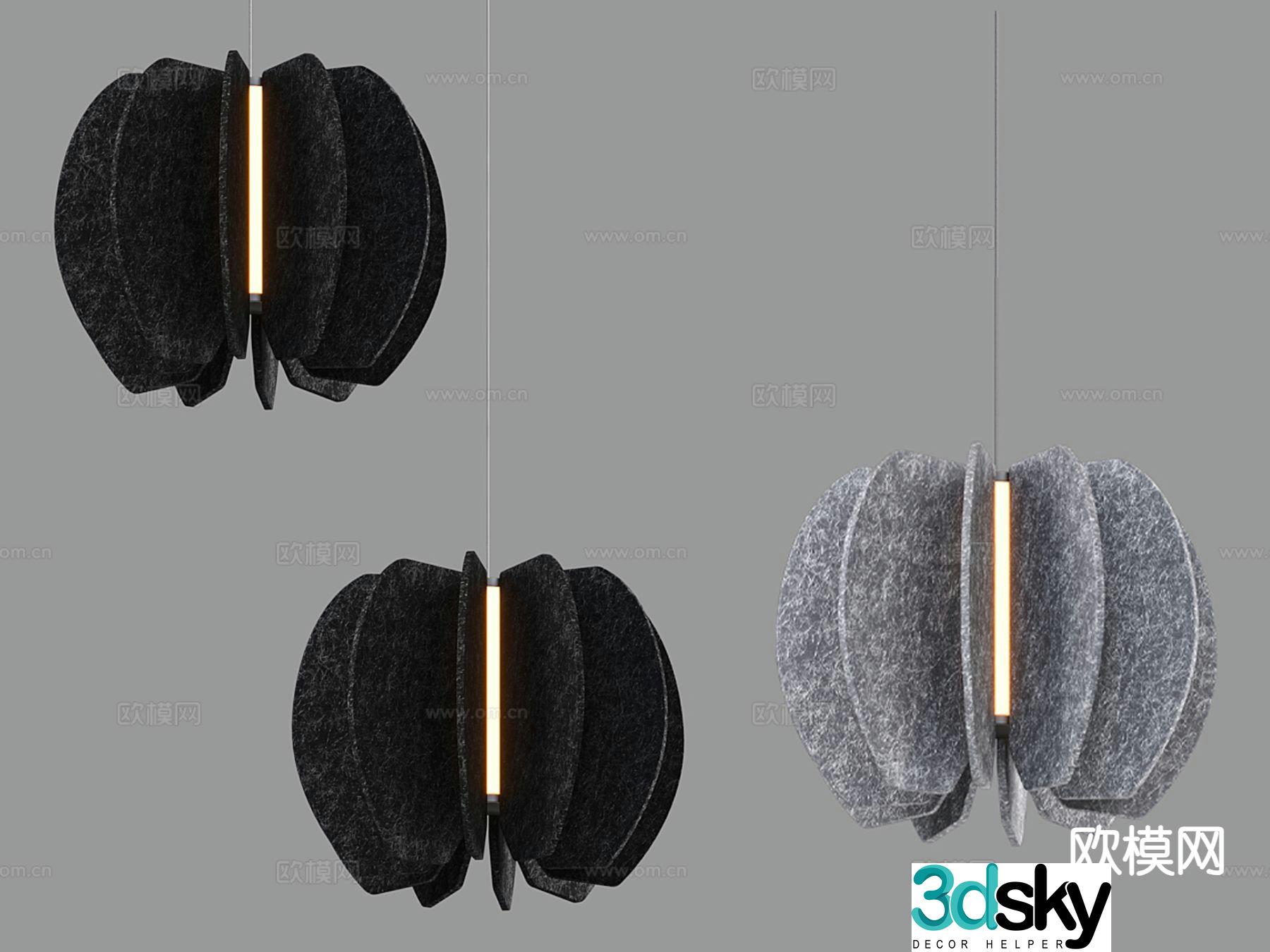 Nordic simple chandelier 3d model