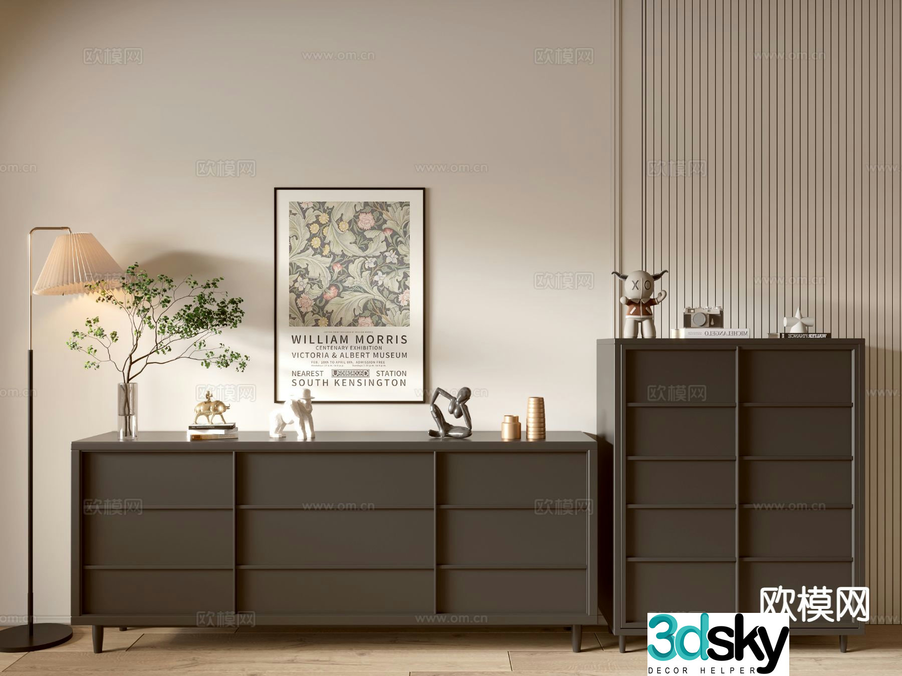 Modern entryway cabinet side cabinet 3d model