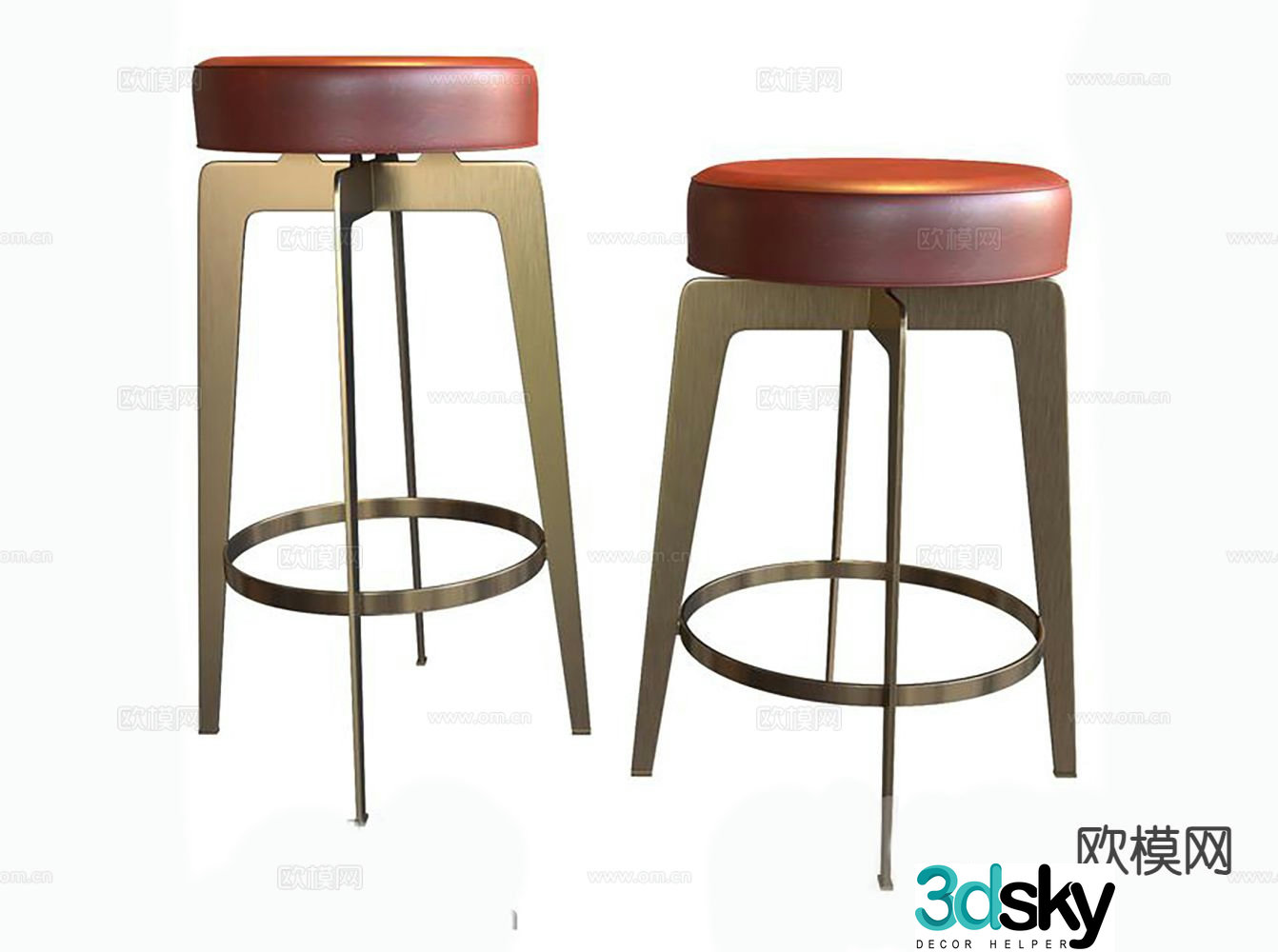 Modern bar stool bar stool high stool 3d model