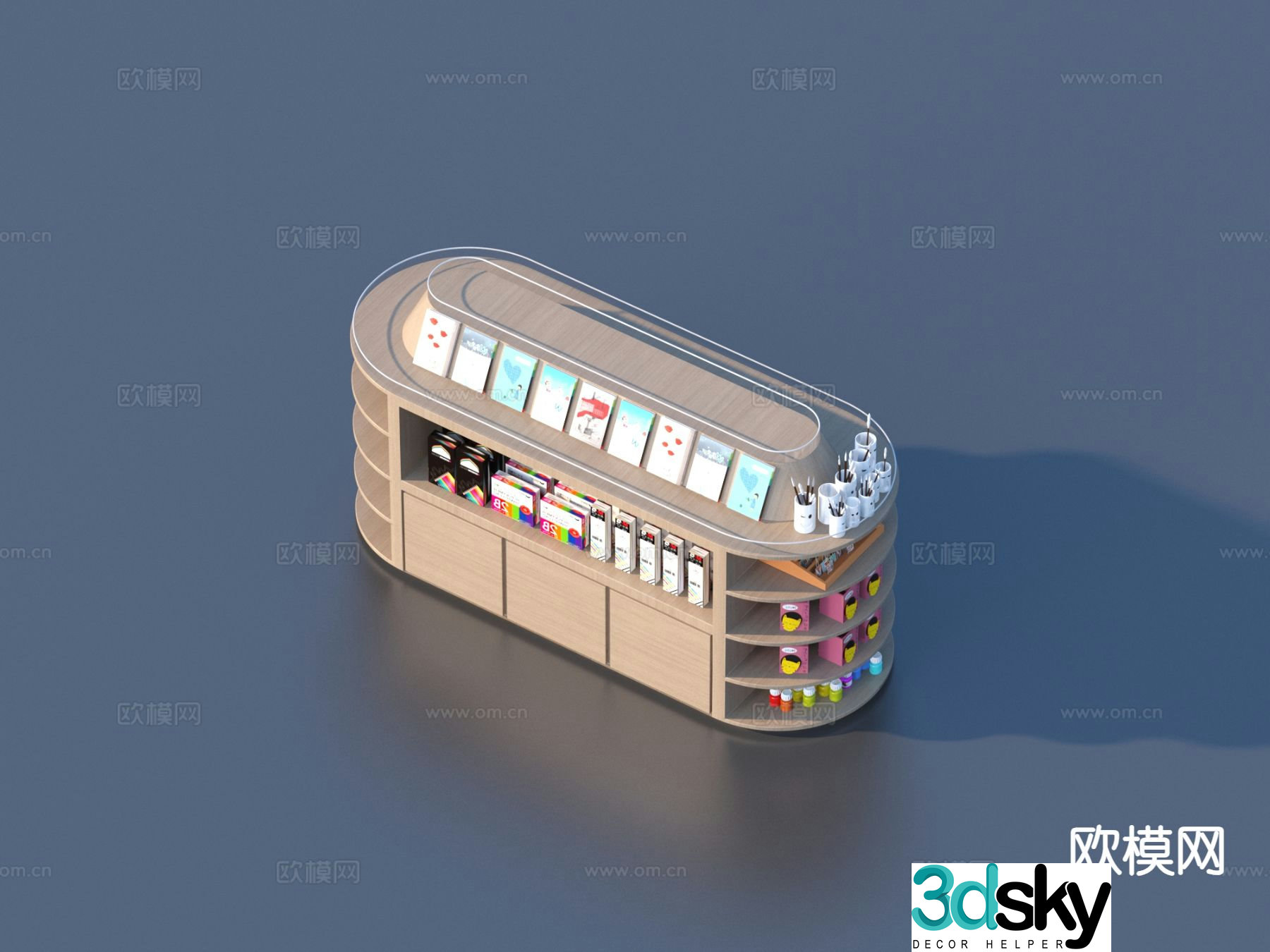 Simple display rack shelf 3d model