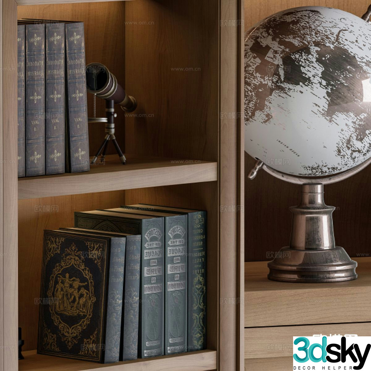 Simple bookcase 3d model