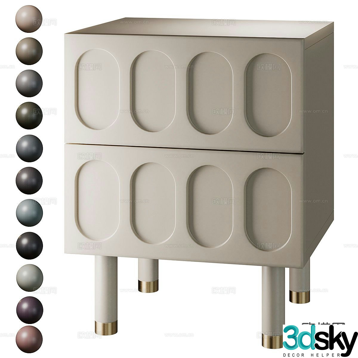 Modern bedside table 3d model