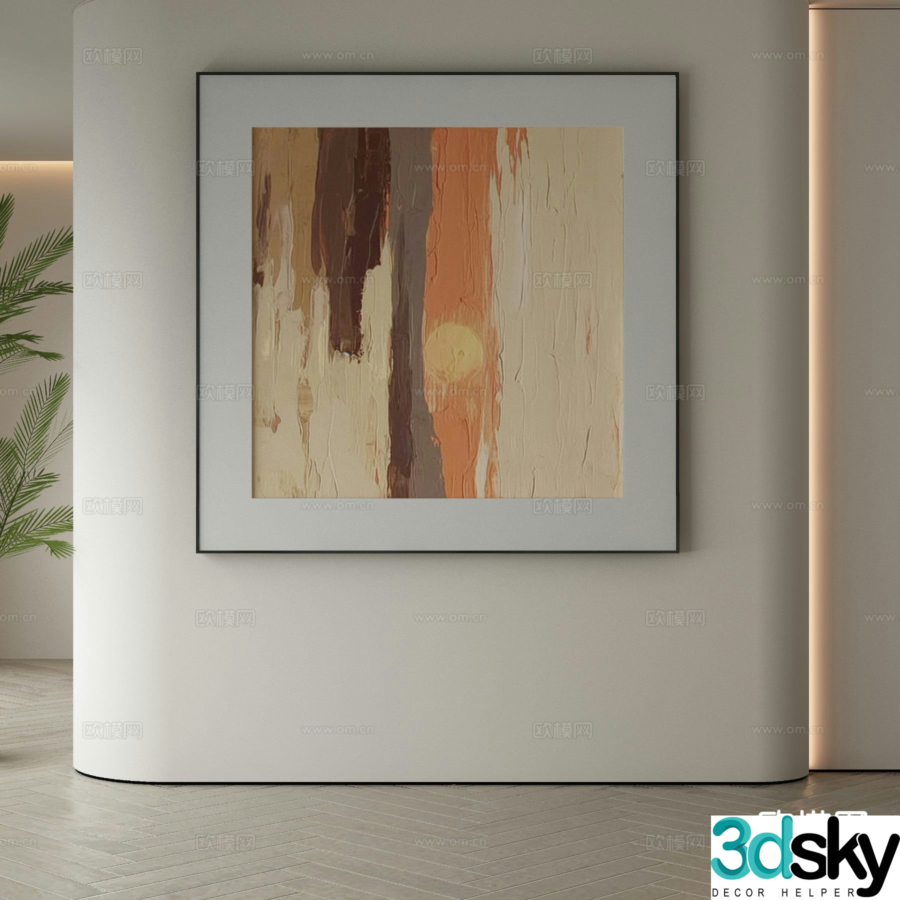 Modern hanging painting decorative painting 3d model