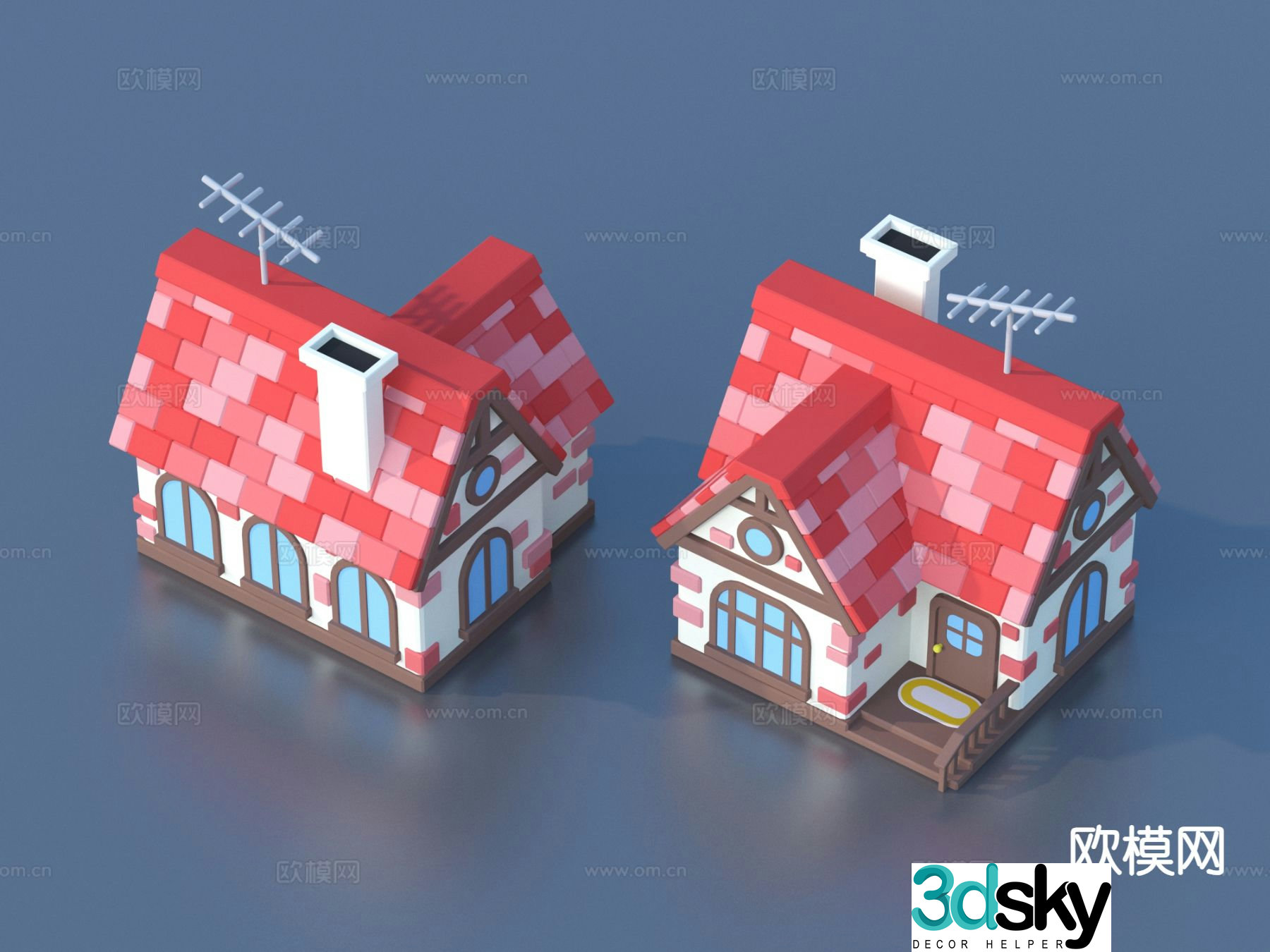 cartoon toy cabin toy 3d model