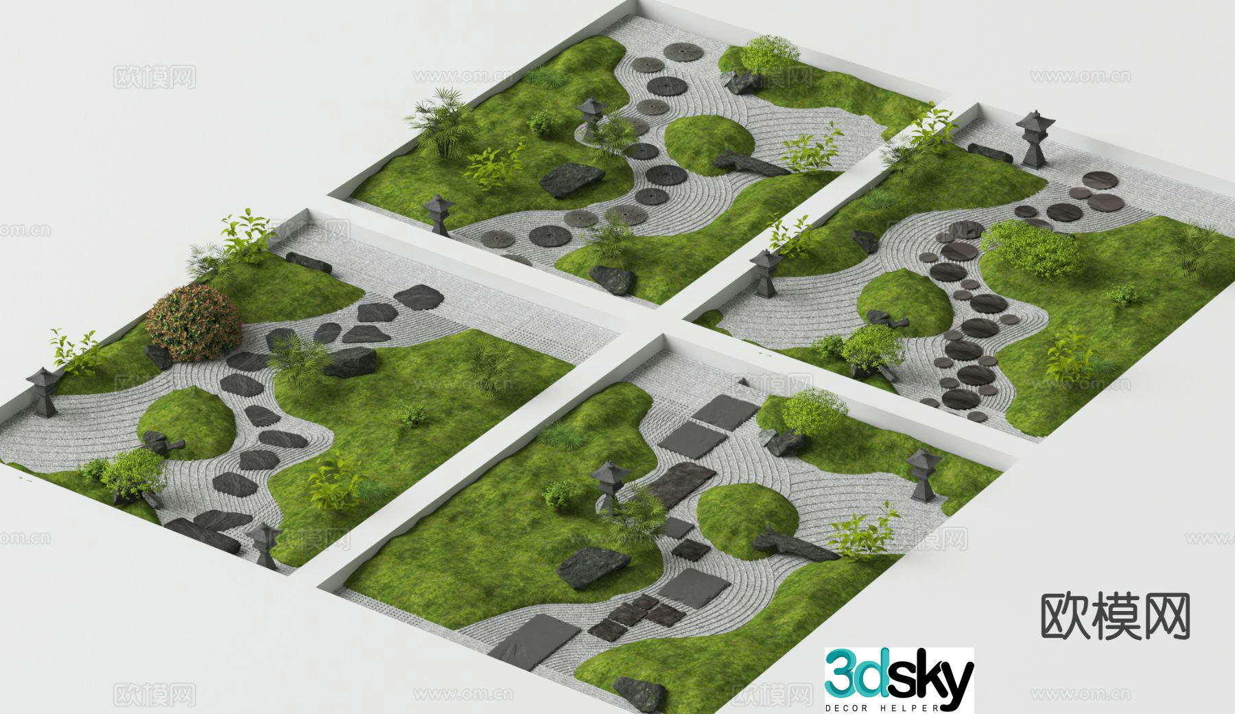 Landscape Garden Road Tingbu Micro Terrain 3D Model