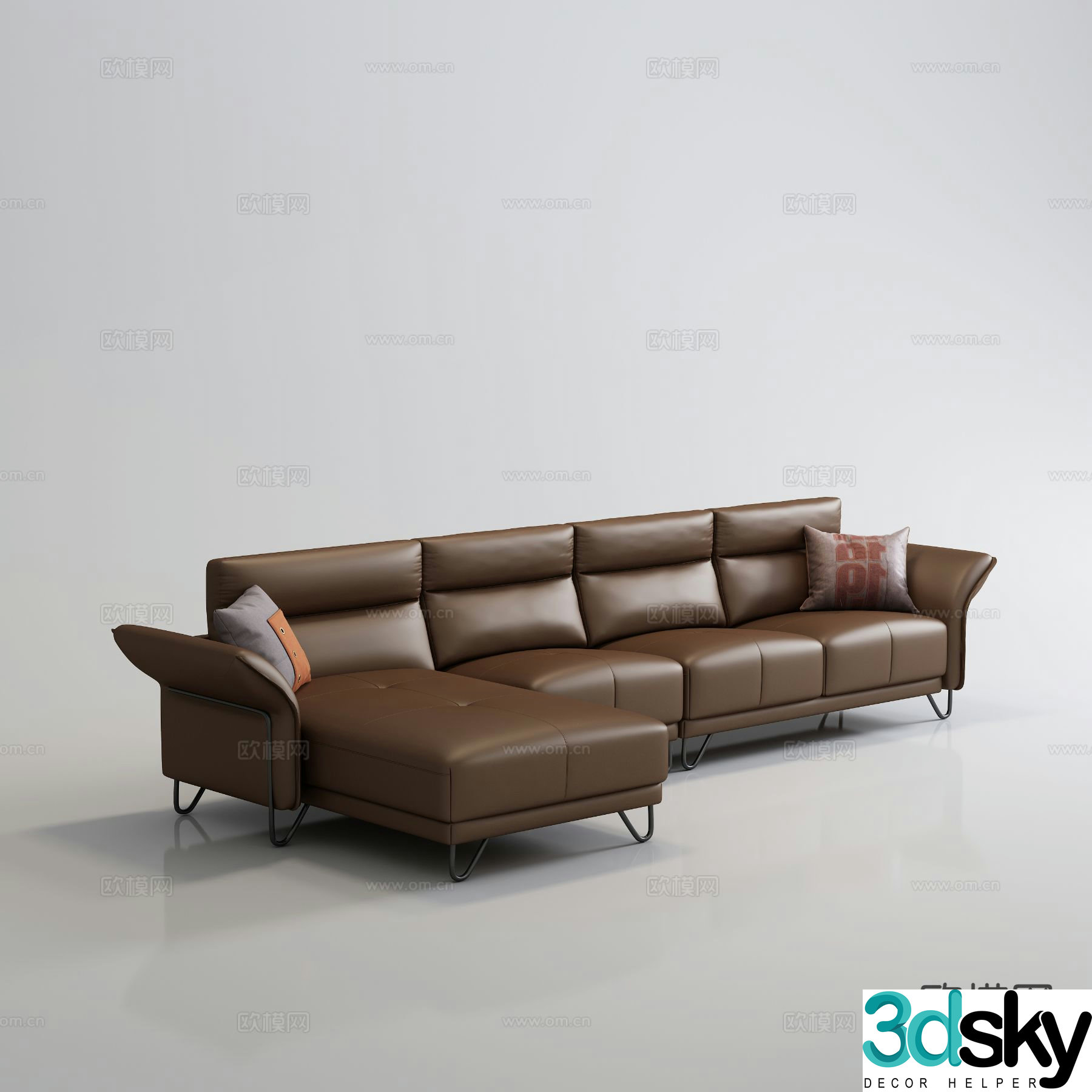 Multi-person sofa corner sofa 3d model
