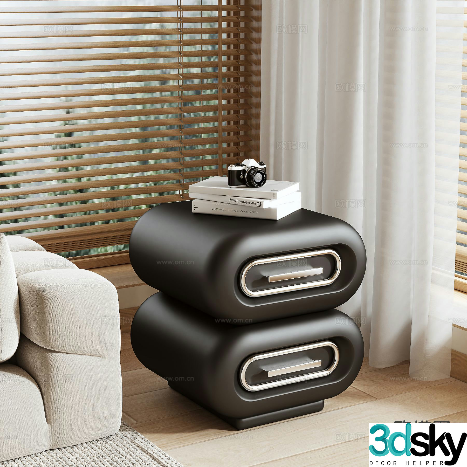Modern bedside table 3d model