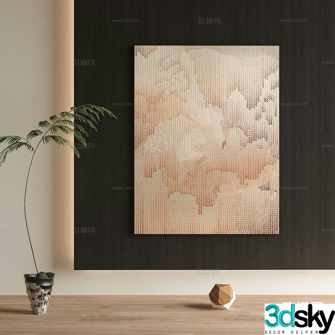 Wabi-sabi painting texture painting decorative painting hanging painting 3D model