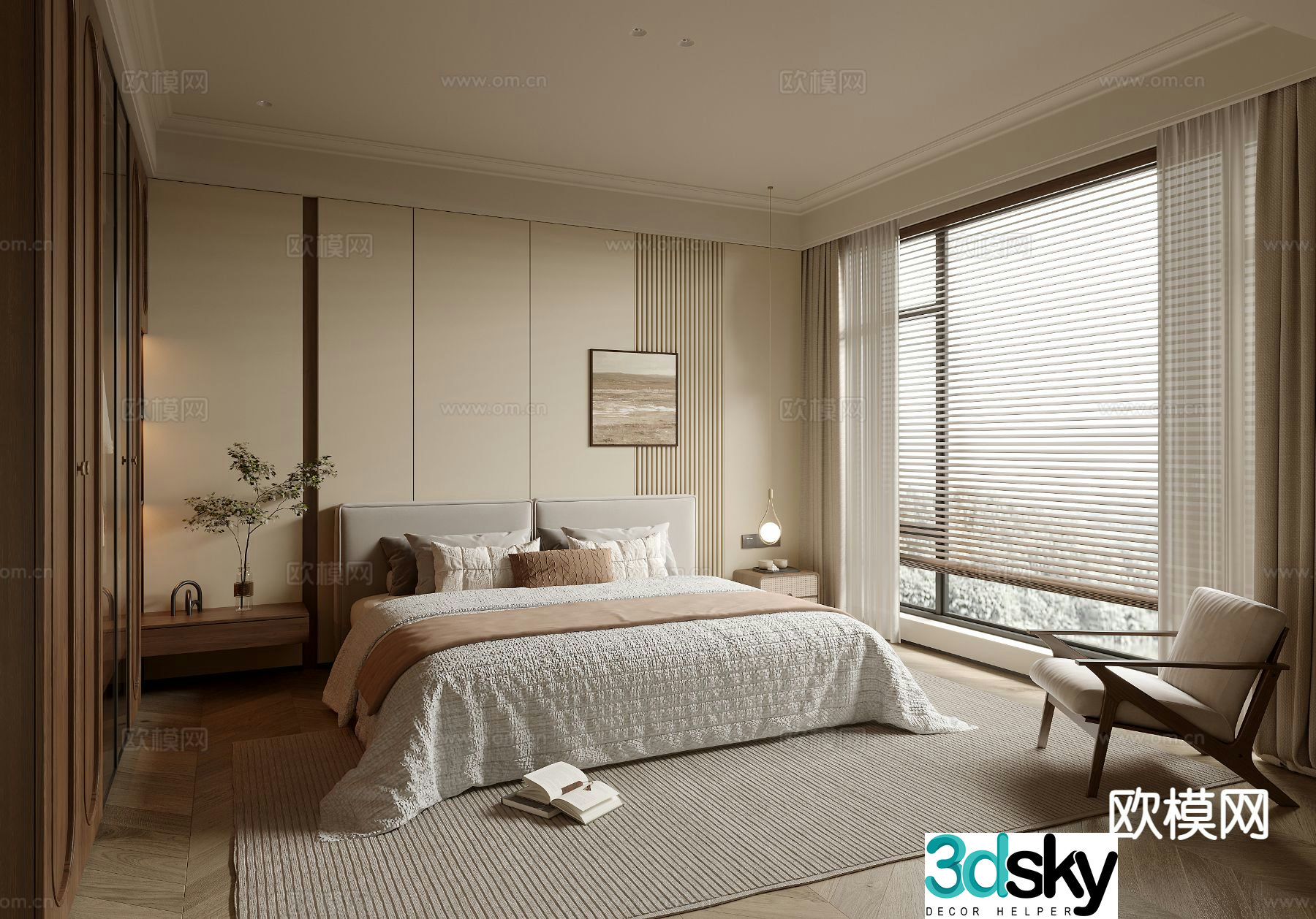 Medieval style master bedroom bedroom 3d model