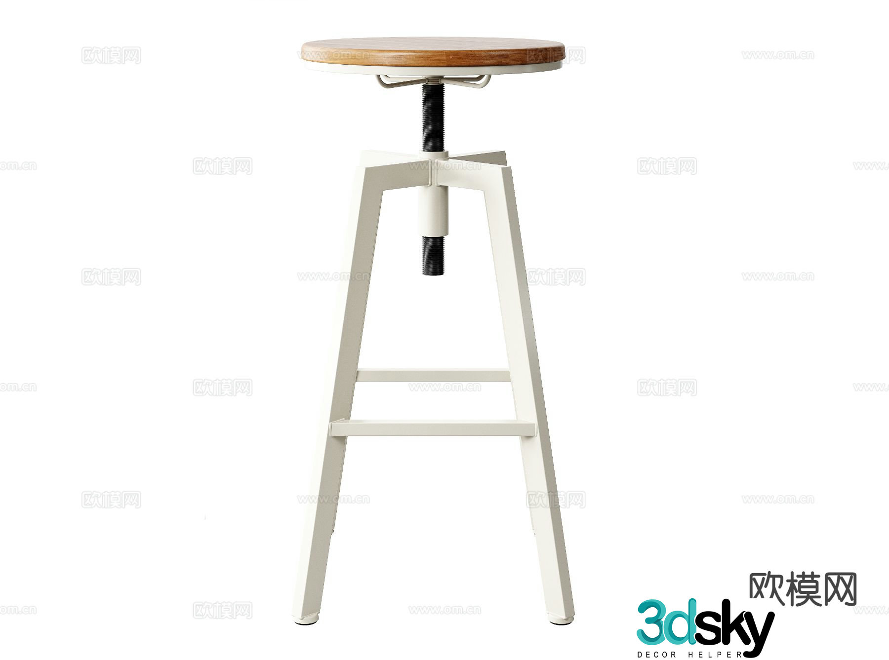 Nordic bar stool bar stool high chair 3d model
