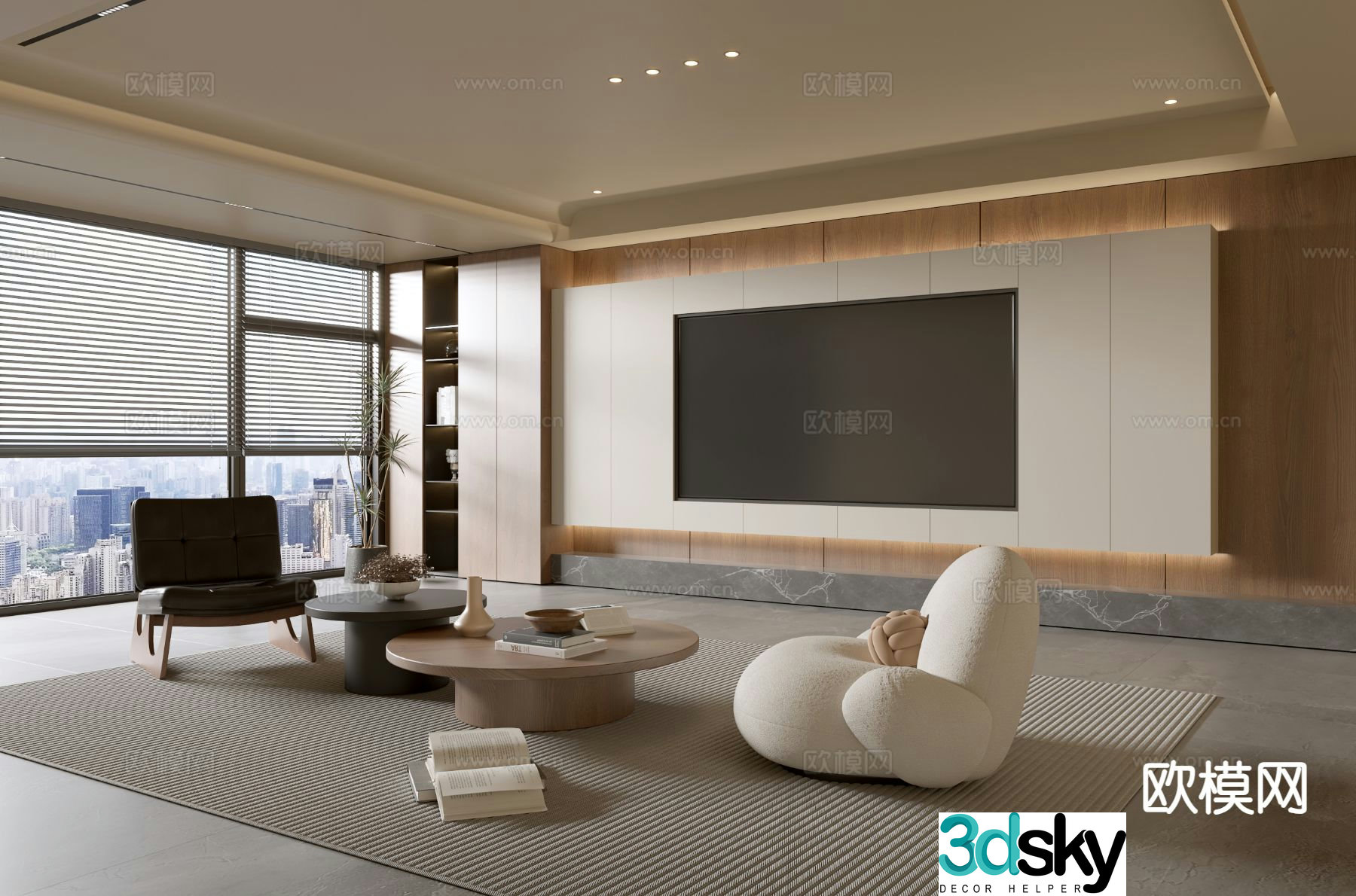 Wabi-sabi living room 3d model