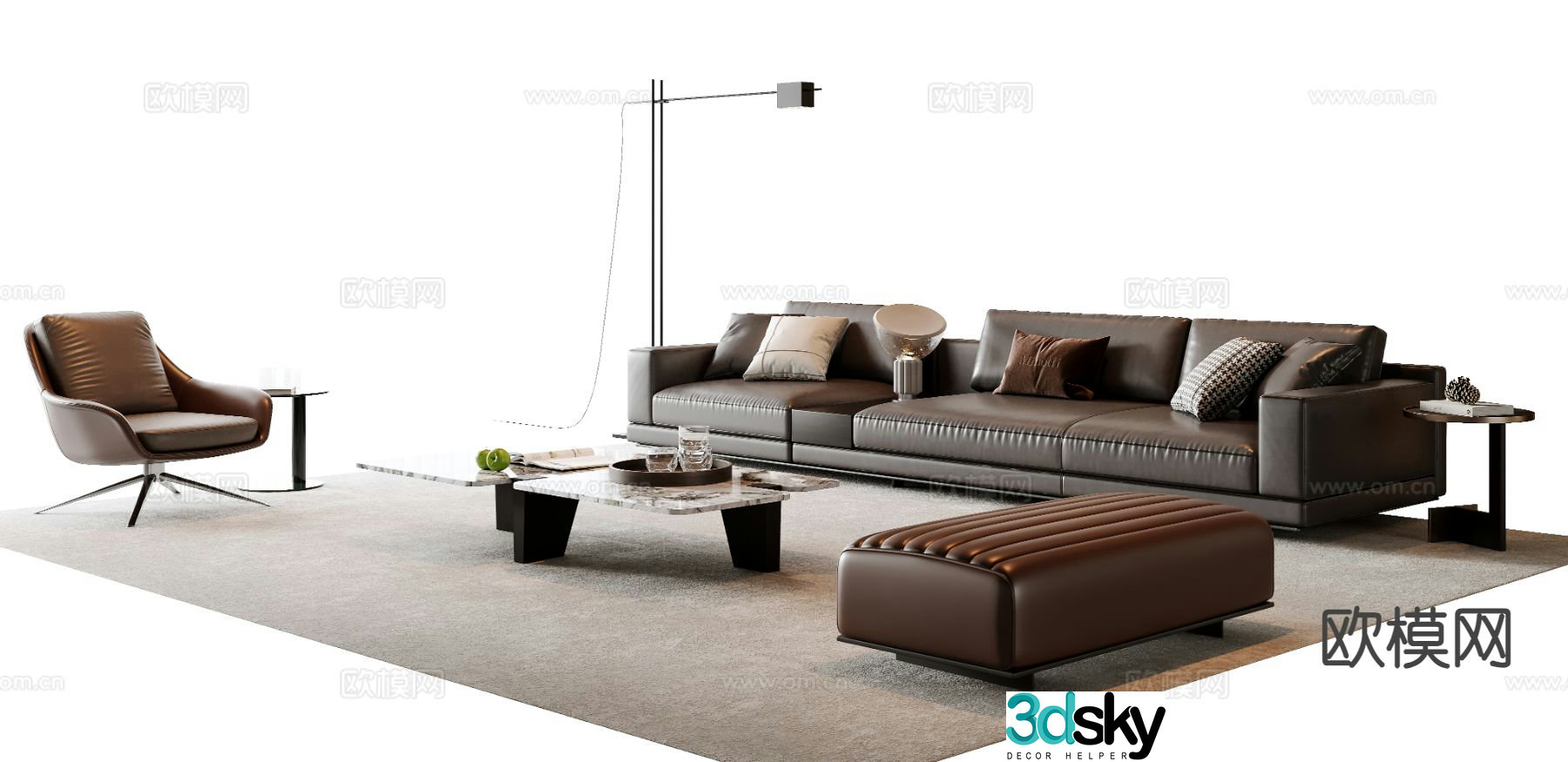 Italian sectional sofa 3d model