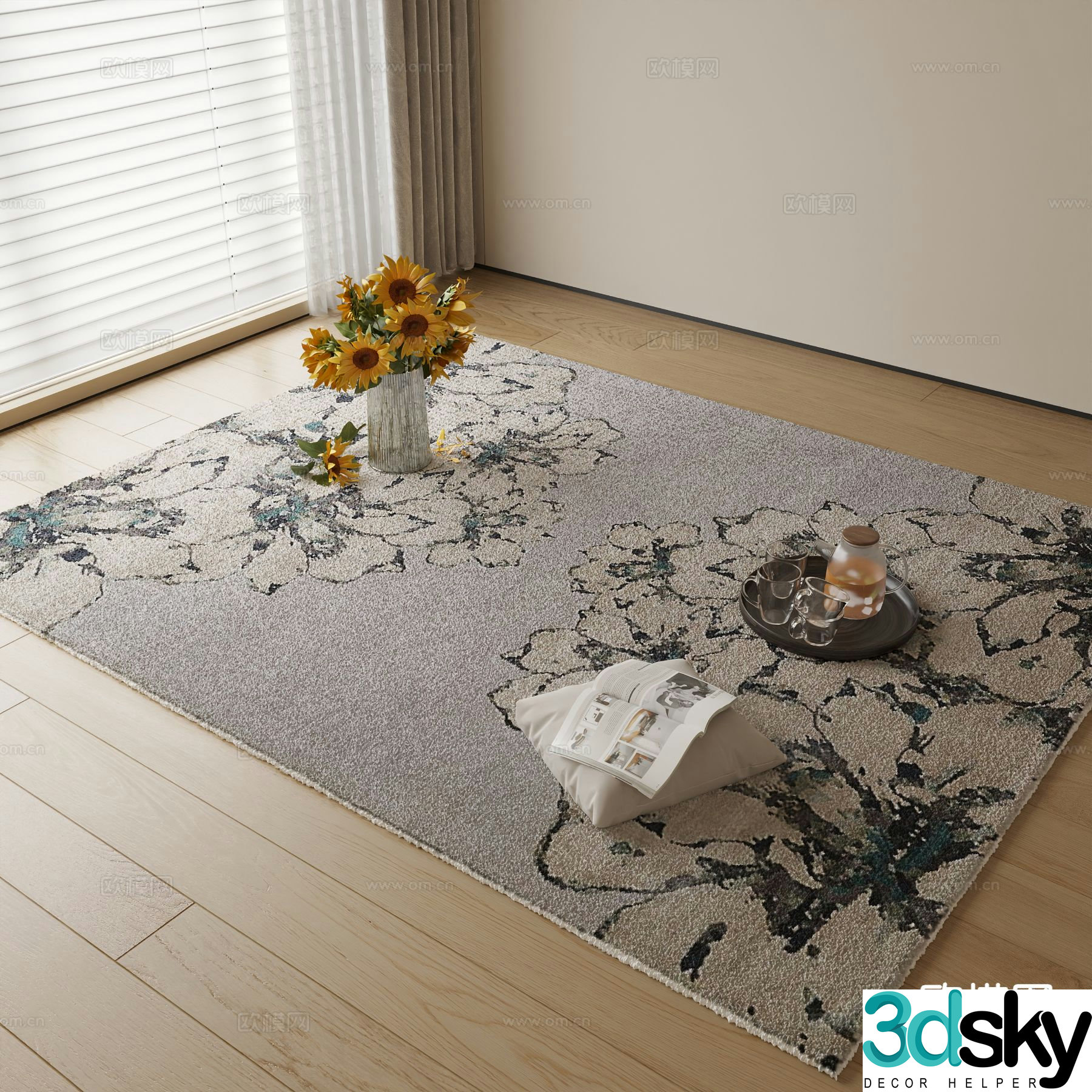 Modern patterned carpet 3d model