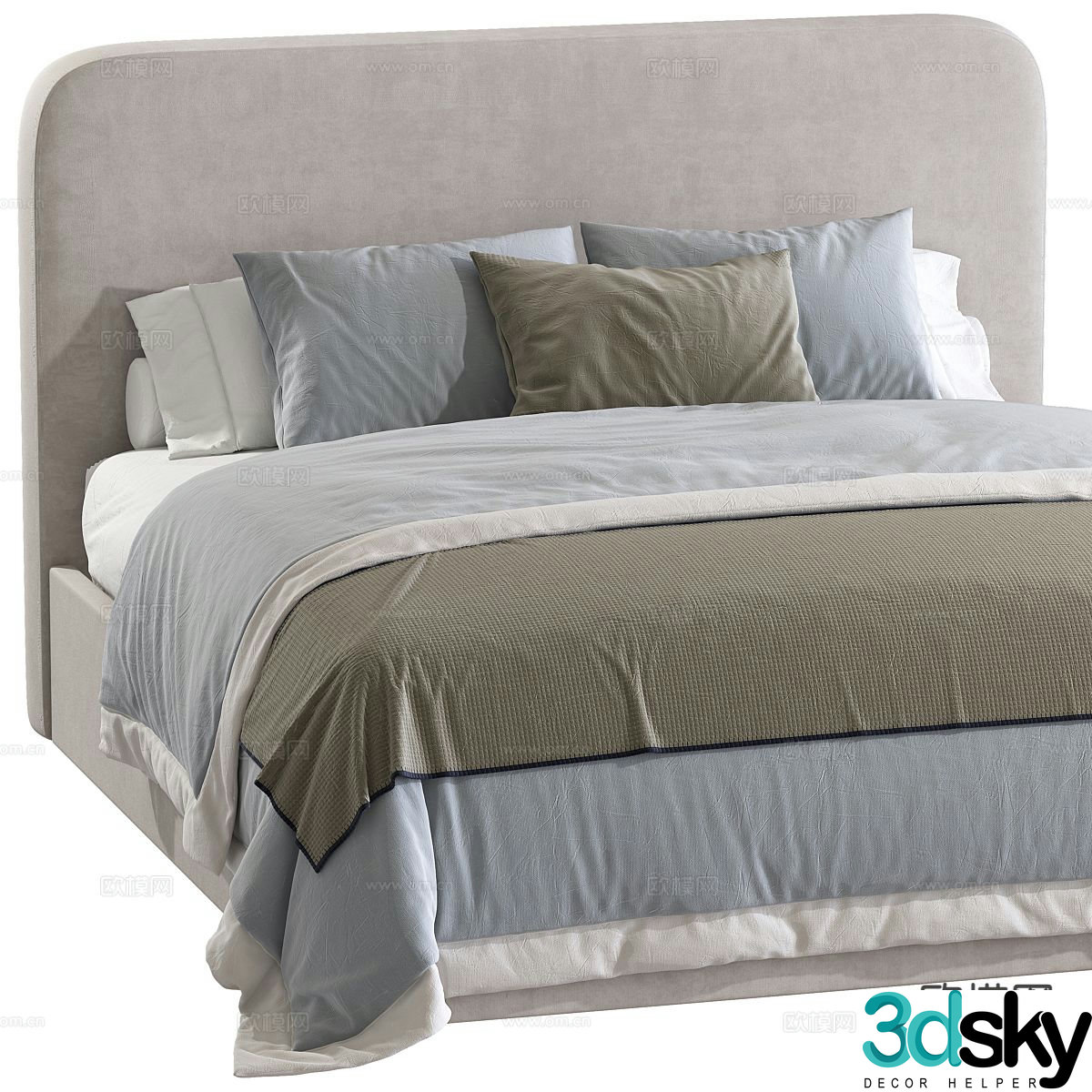 Modern double bed 3d model