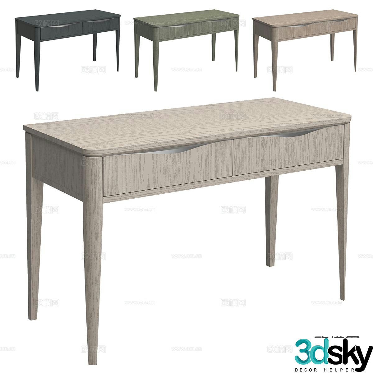 modern desk desk 3d model