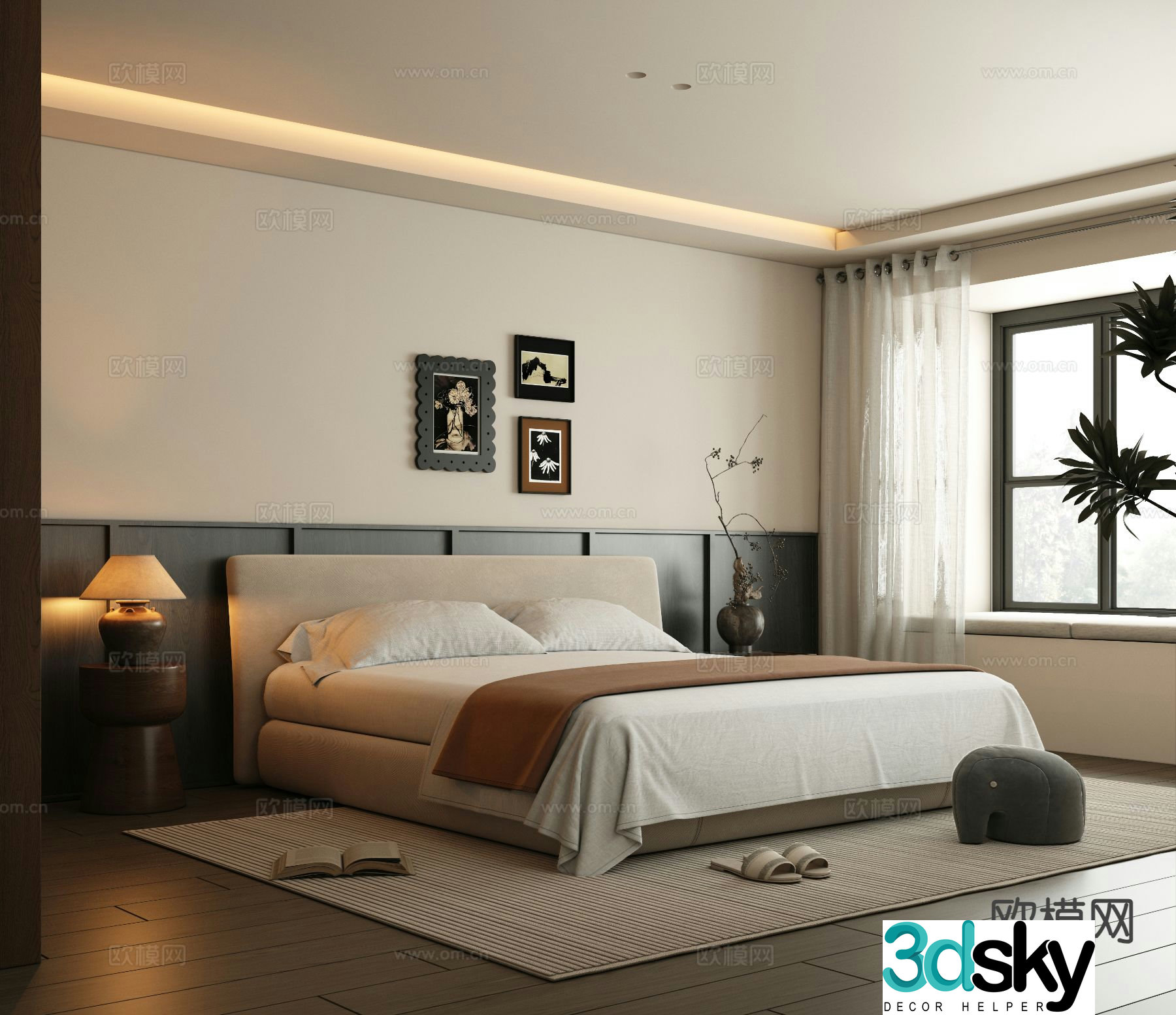 Medieval style bedroom master bedroom 3d model