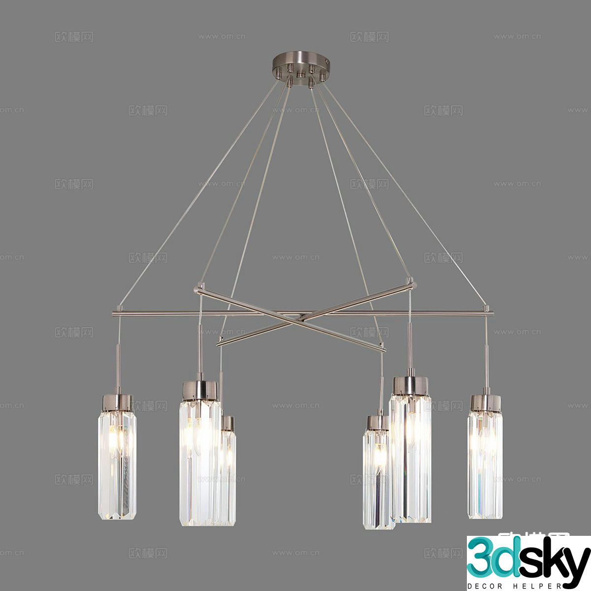 Light luxury chandelier hall chandelier 3d model