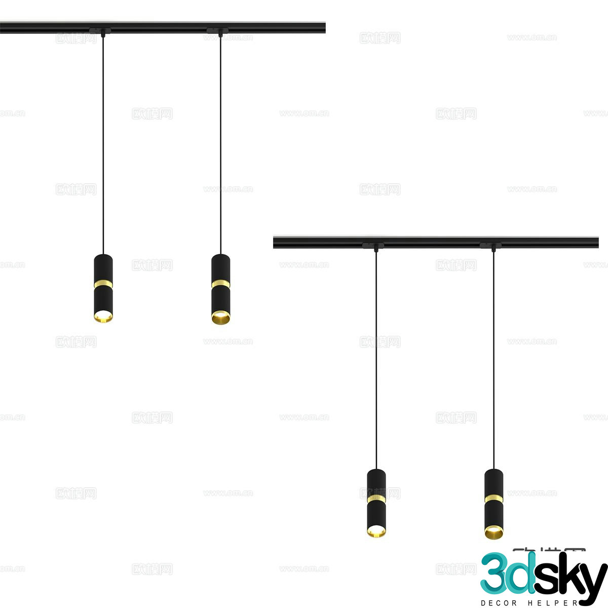 Modern minimalist chandelier 3d model