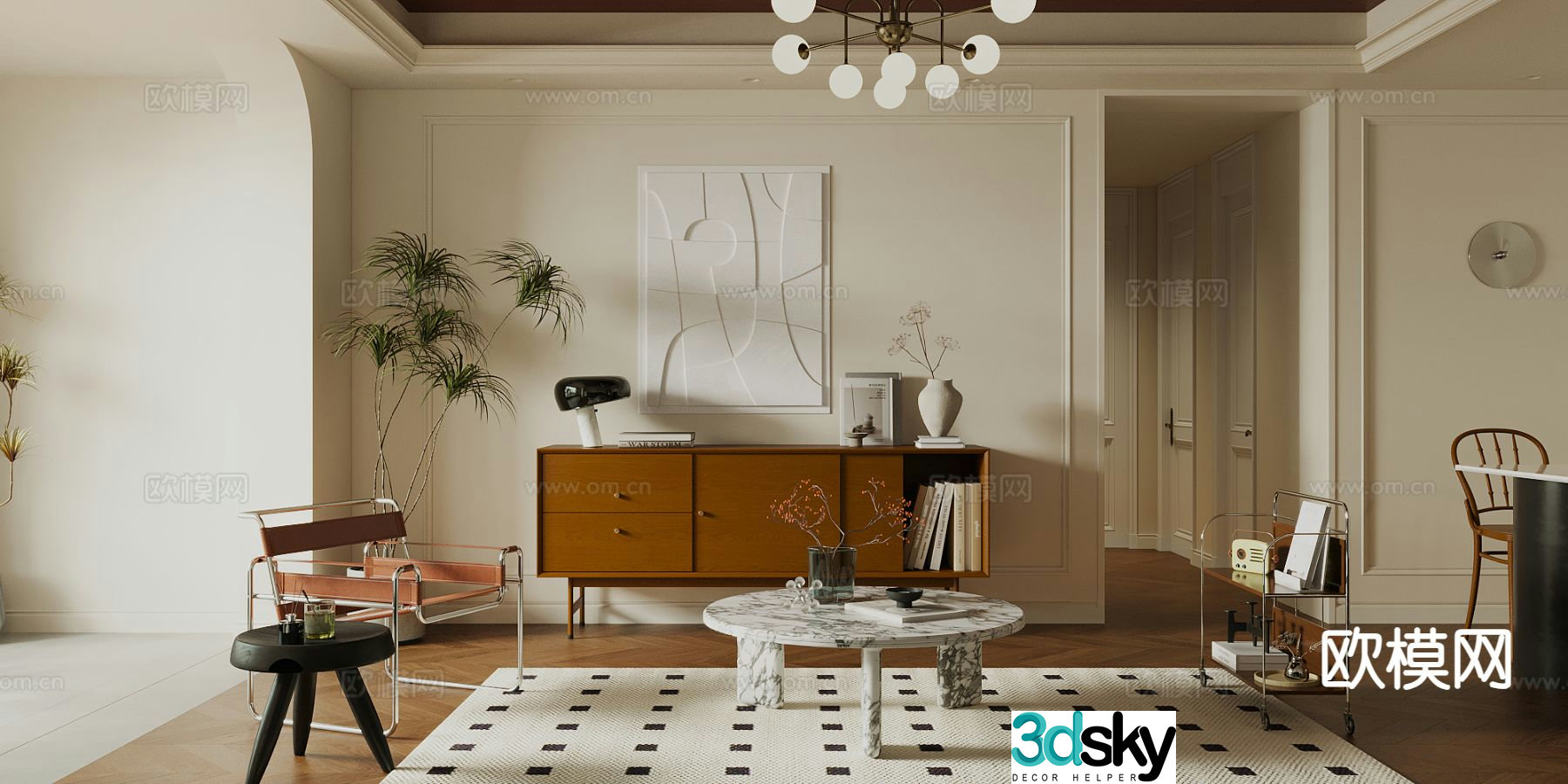Modern living room 3d model