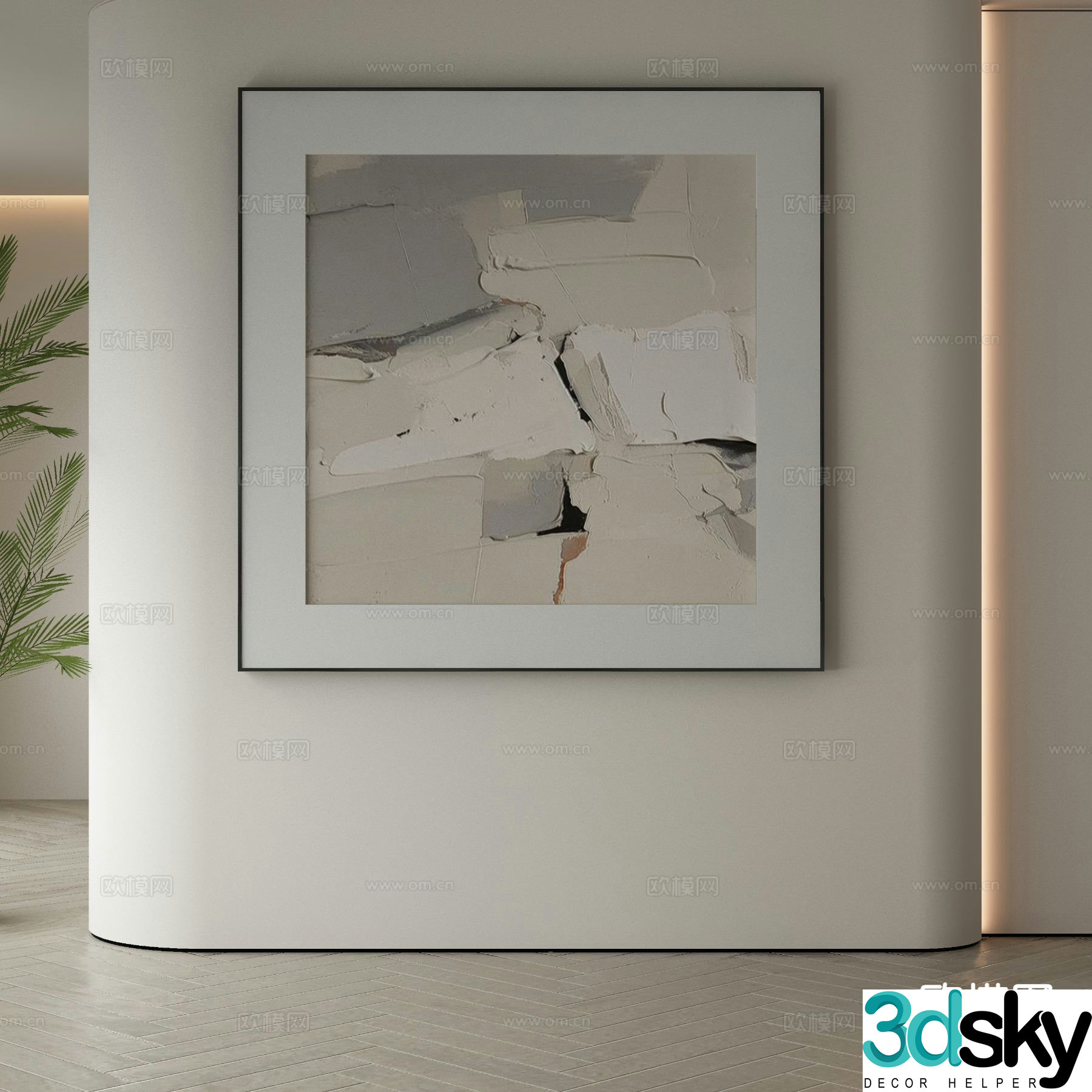 Modern hanging painting decorative painting 3d model