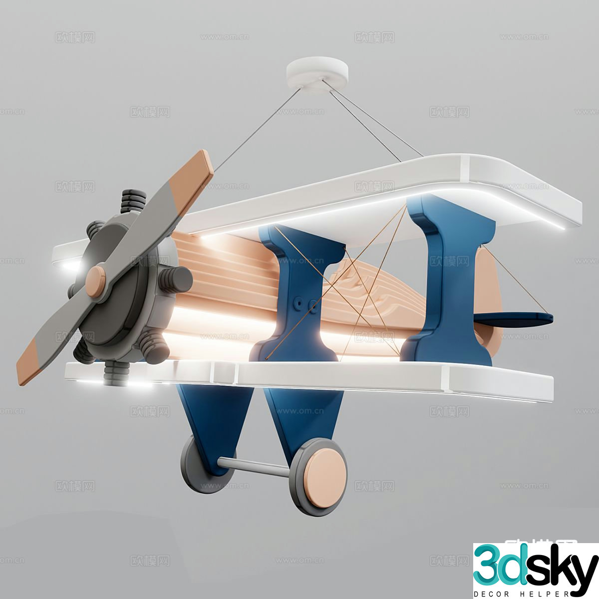 Aircraft chandelier children’s room chandelier 3d model