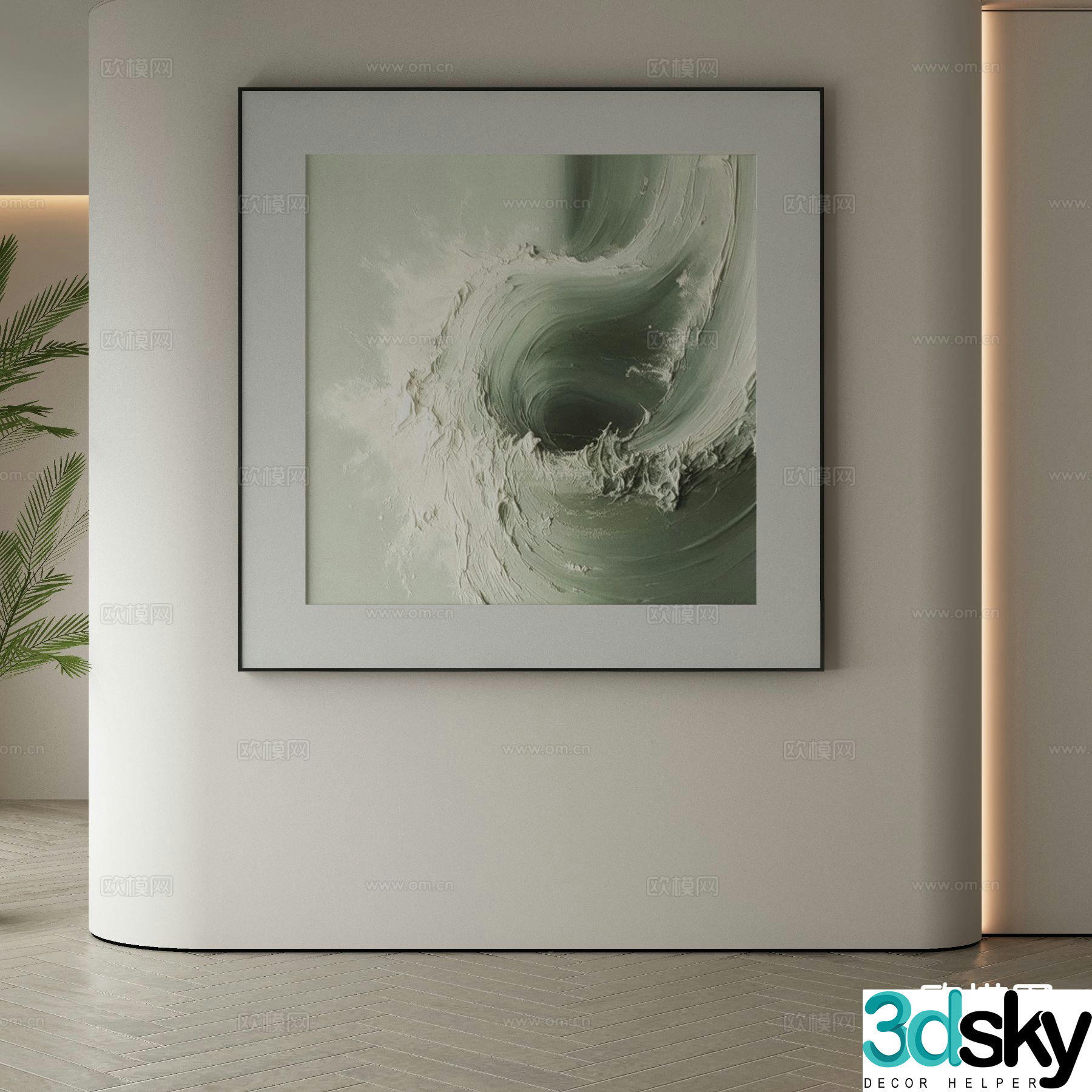 Modern hanging painting decorative painting 3d model
