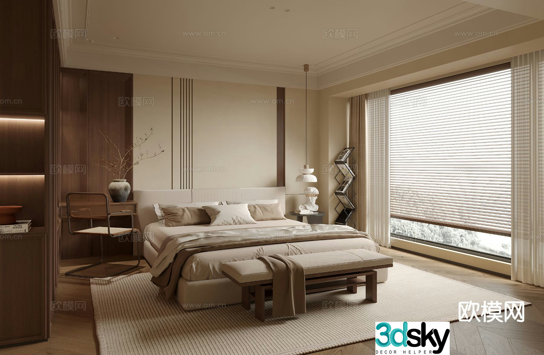 Medieval style bedroom master bedroom 3d model