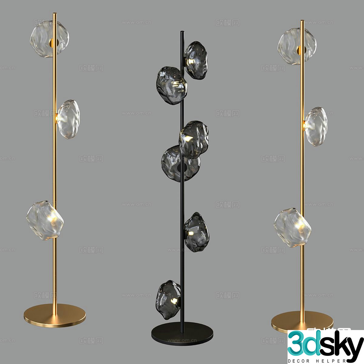 Glass floor lamp simple floor lamp 3d model