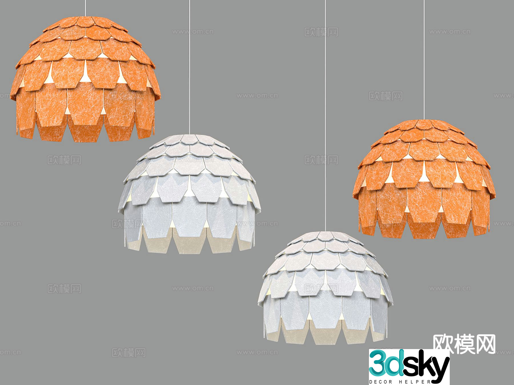 Modern chandelier bedside small chandelier 3d model