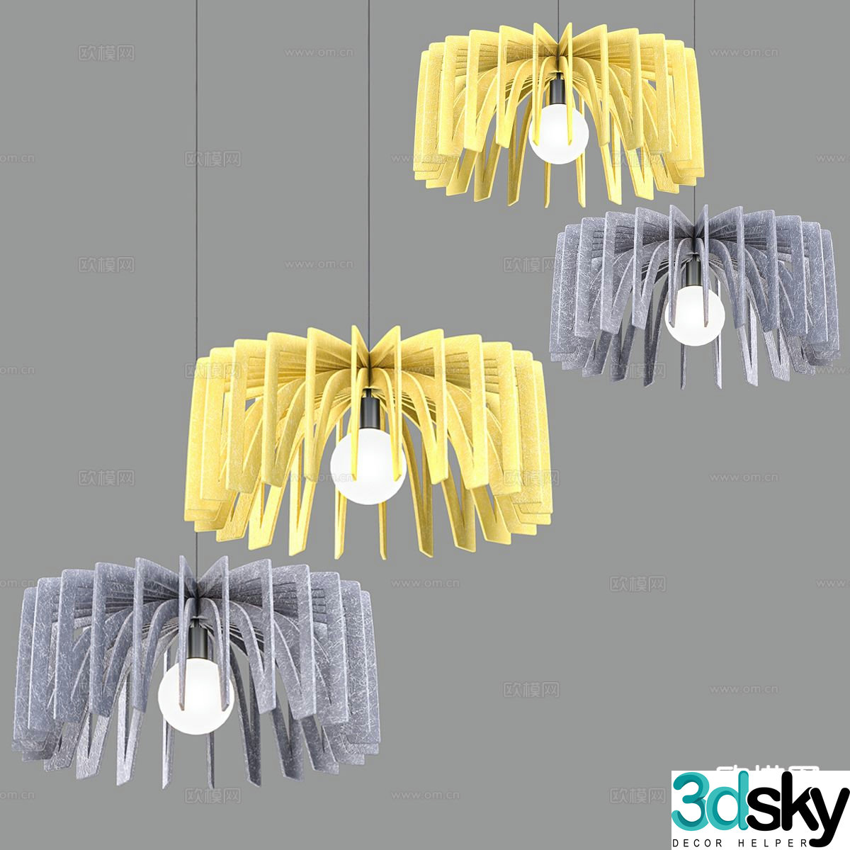 Nordic chandelier simple chandelier 3d model