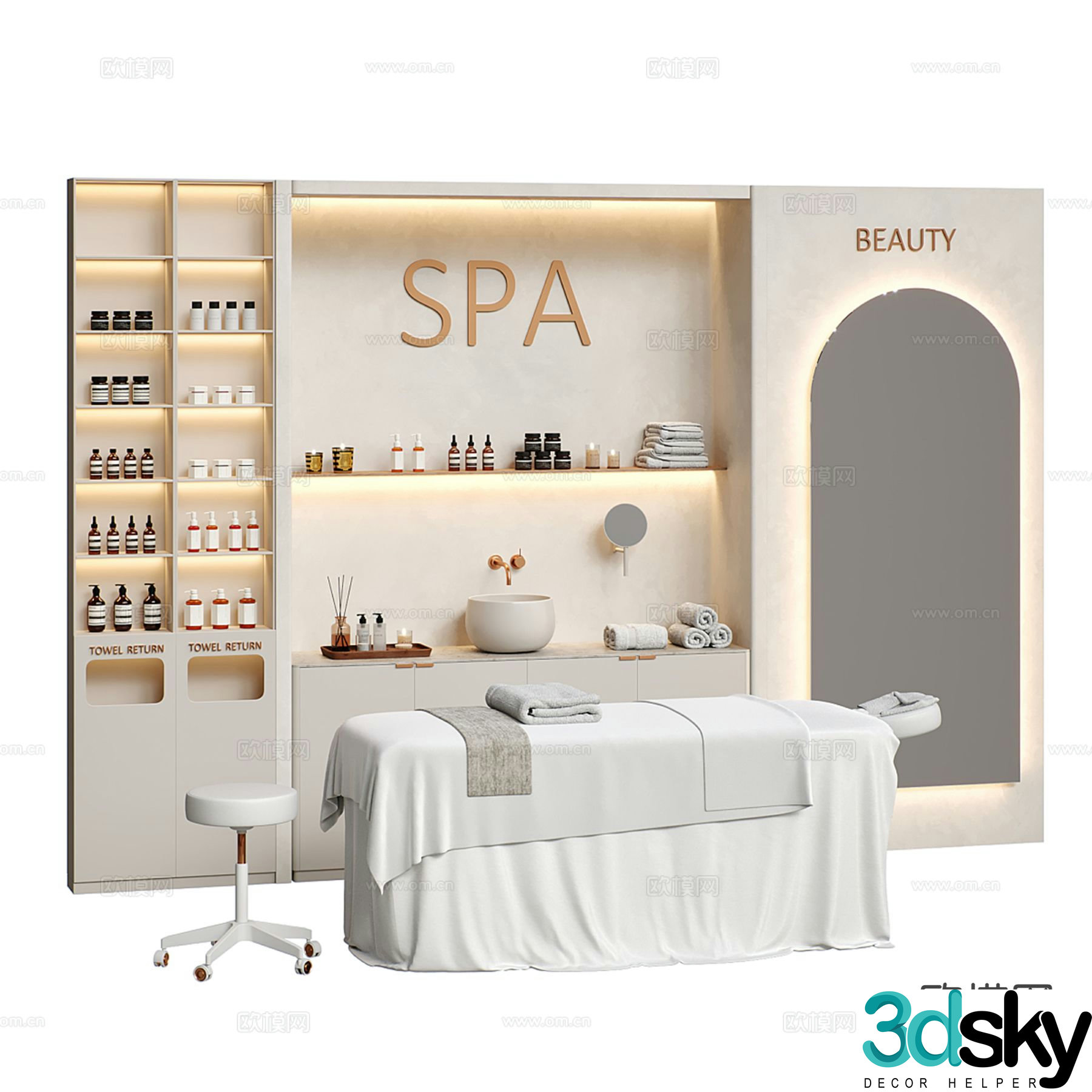 SPA massage bed care bed showcase 3d model