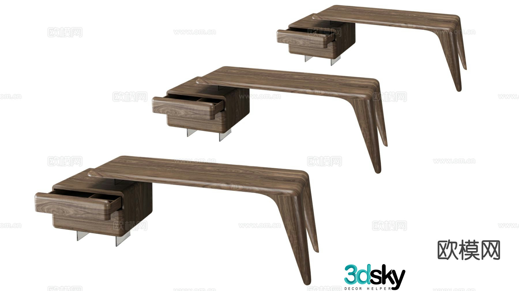 European desk executive desk executive desk 3d model