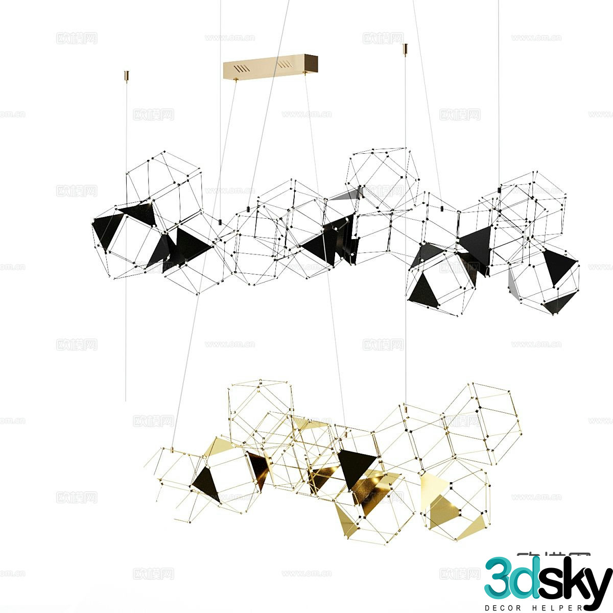 Light luxury chandelier art chandelier 3d model