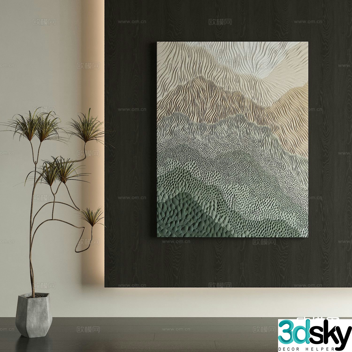 Medieval style texture painting decorative painting hanging painting 3D model