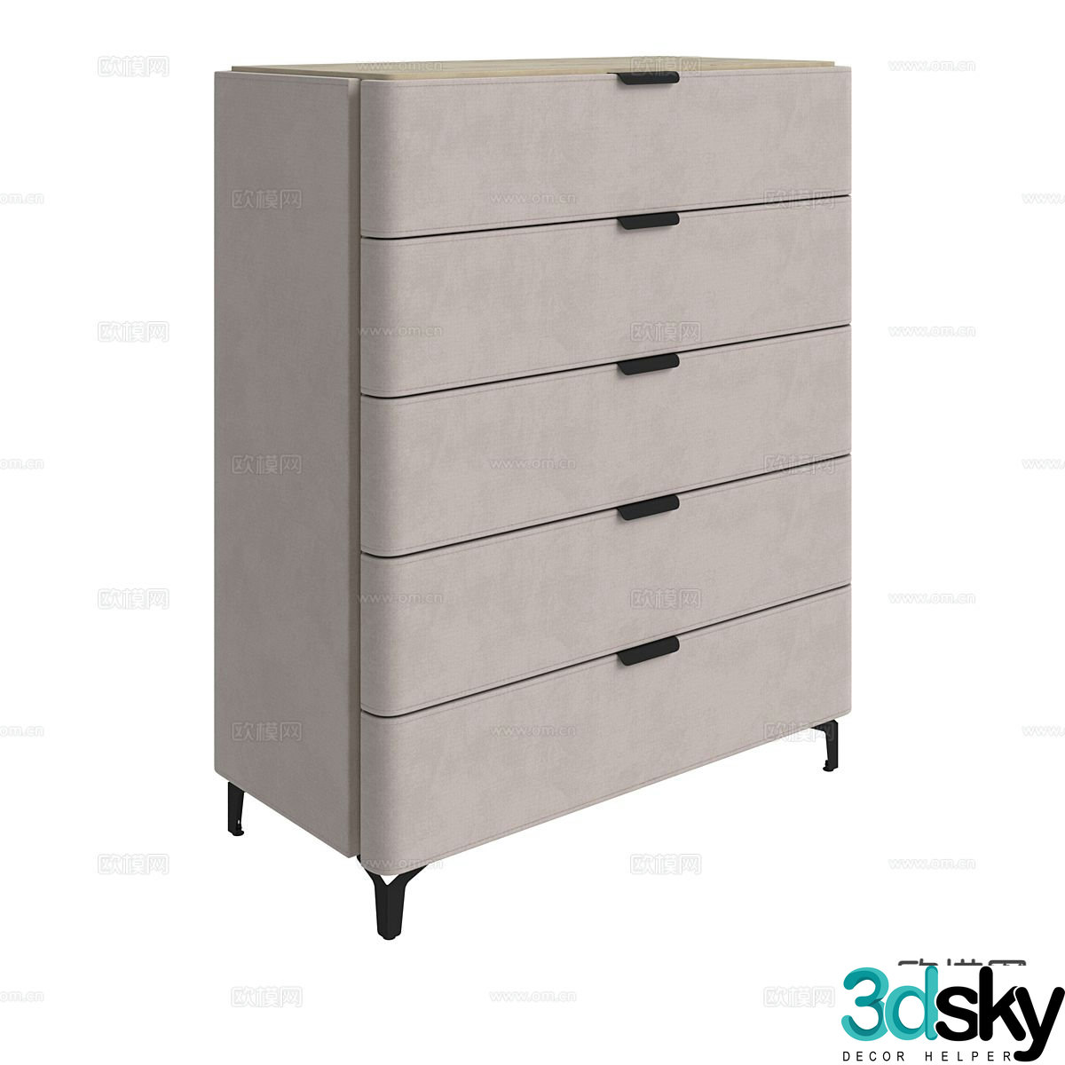Nordic chest of drawers side cabinet 3d model