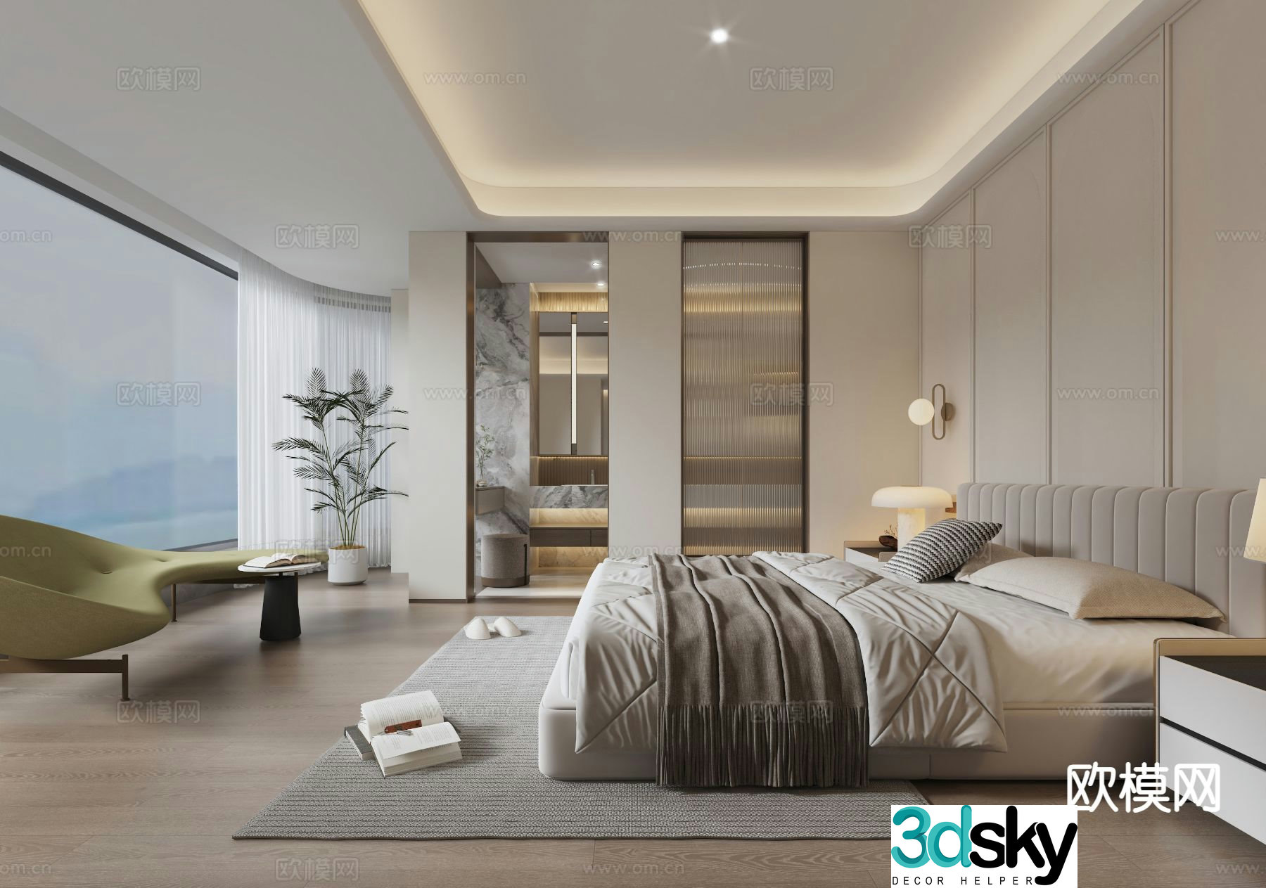 Modern bedroom master bedroom 3d model