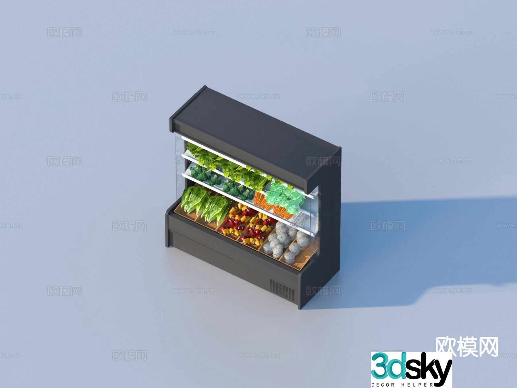 Fruit and vegetable cabinet vegetable shelf 3d model