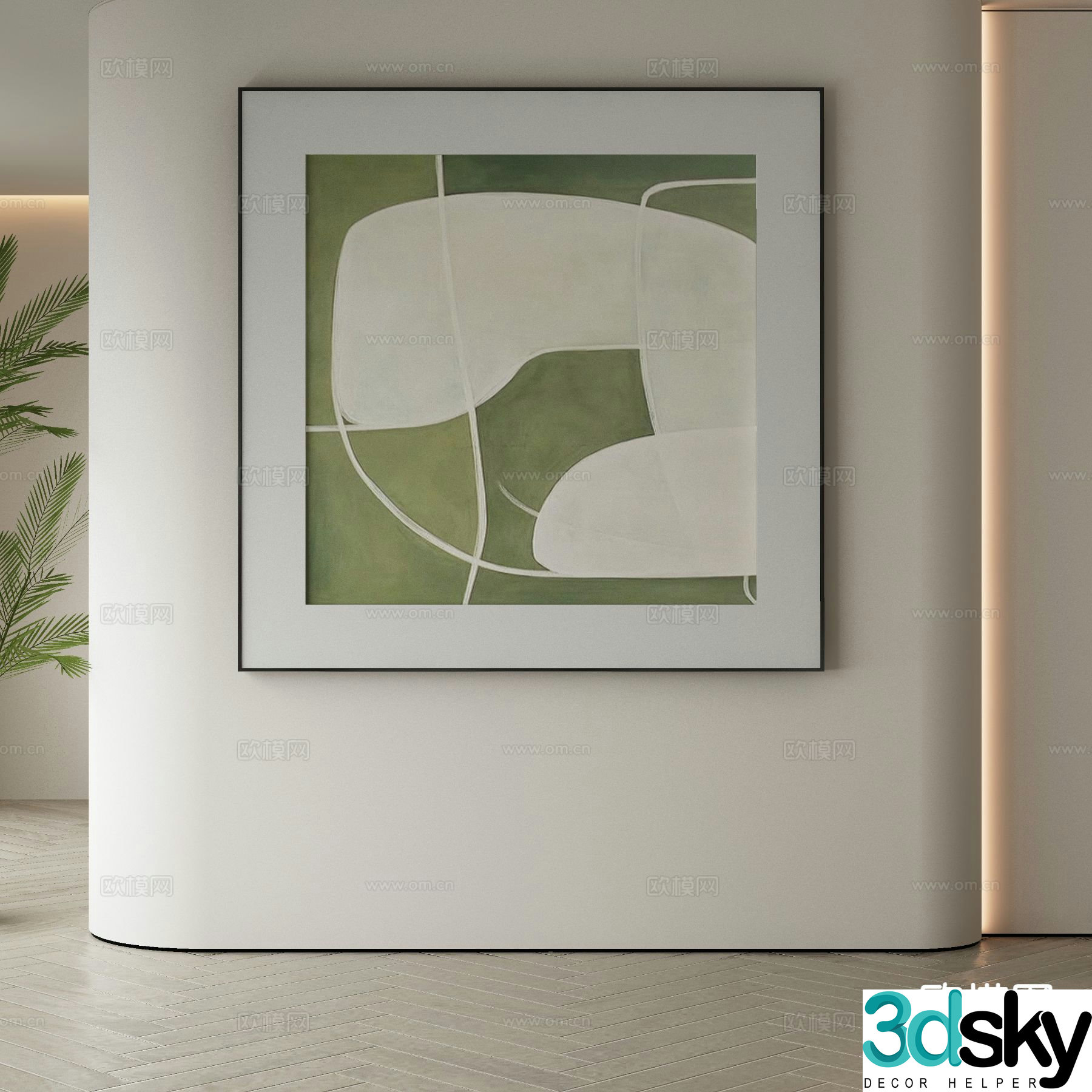 Modern hanging painting decorative painting 3d model